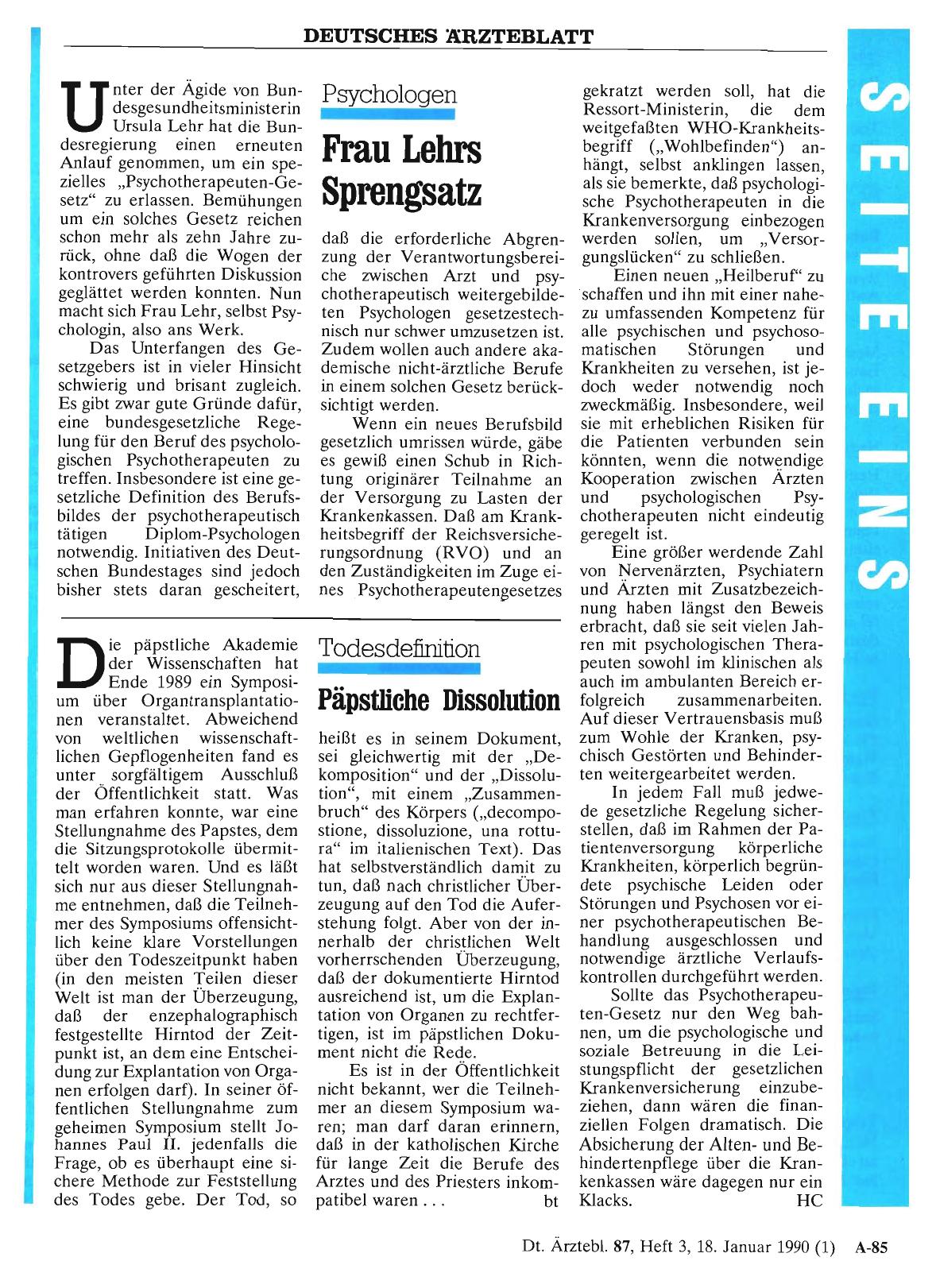 Vorschauseite 1: Psychologen - Frau Lehrs Sprengsatz