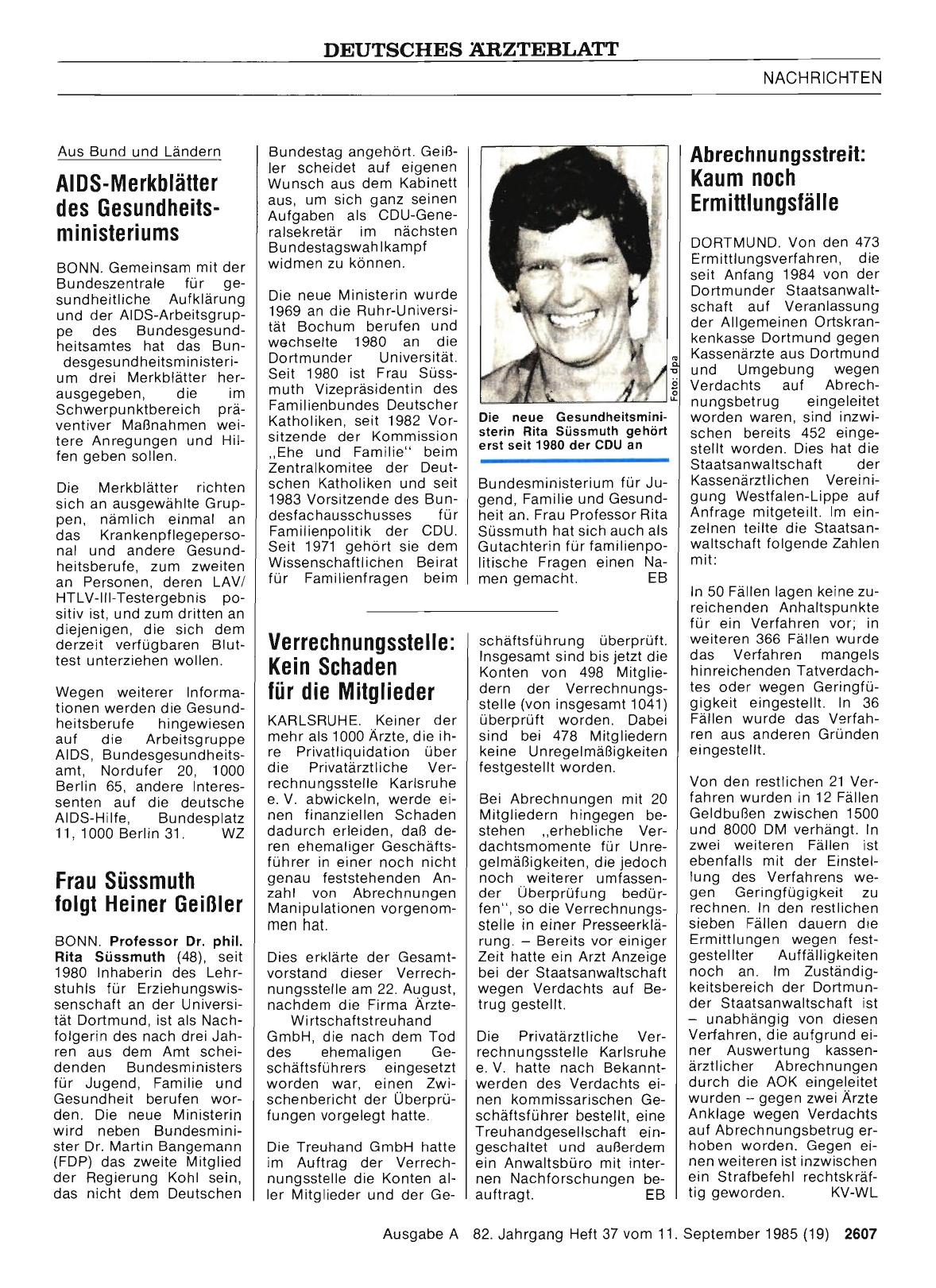 Vorschauseite 1: AIDS-Merkblätter des Gesundheitsministeriums