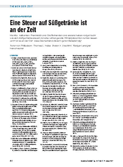 Vorschauseite 5: Adipositas-Prävention: Eine Steuer auf Süßgetränke ist an der Zeit