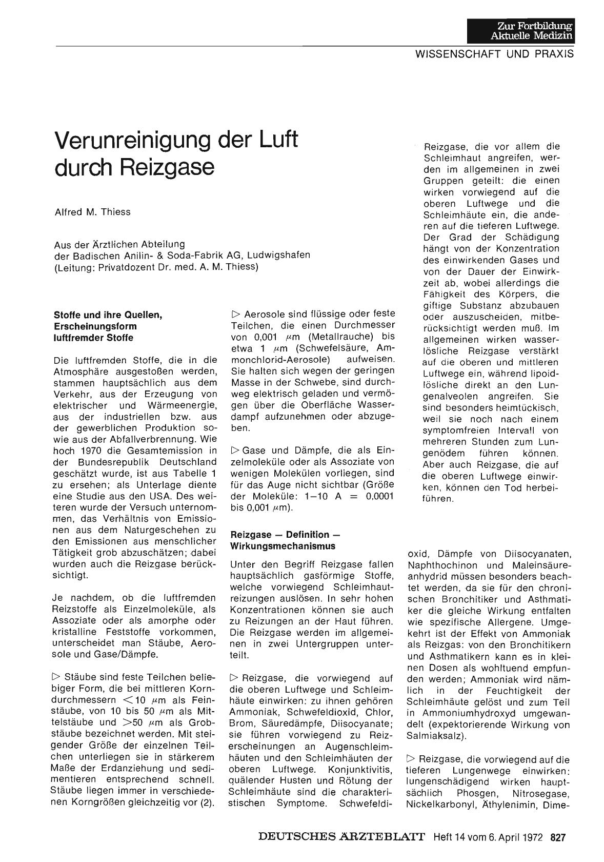 Vorschauseite 1: Verunreinigung der Luft durch Reizgase