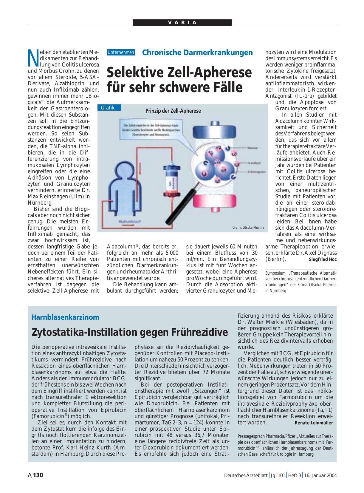 Vorschauseite 1: Harnblasenkarzinom: Zytostatika-Instillation gegen Frührezidive