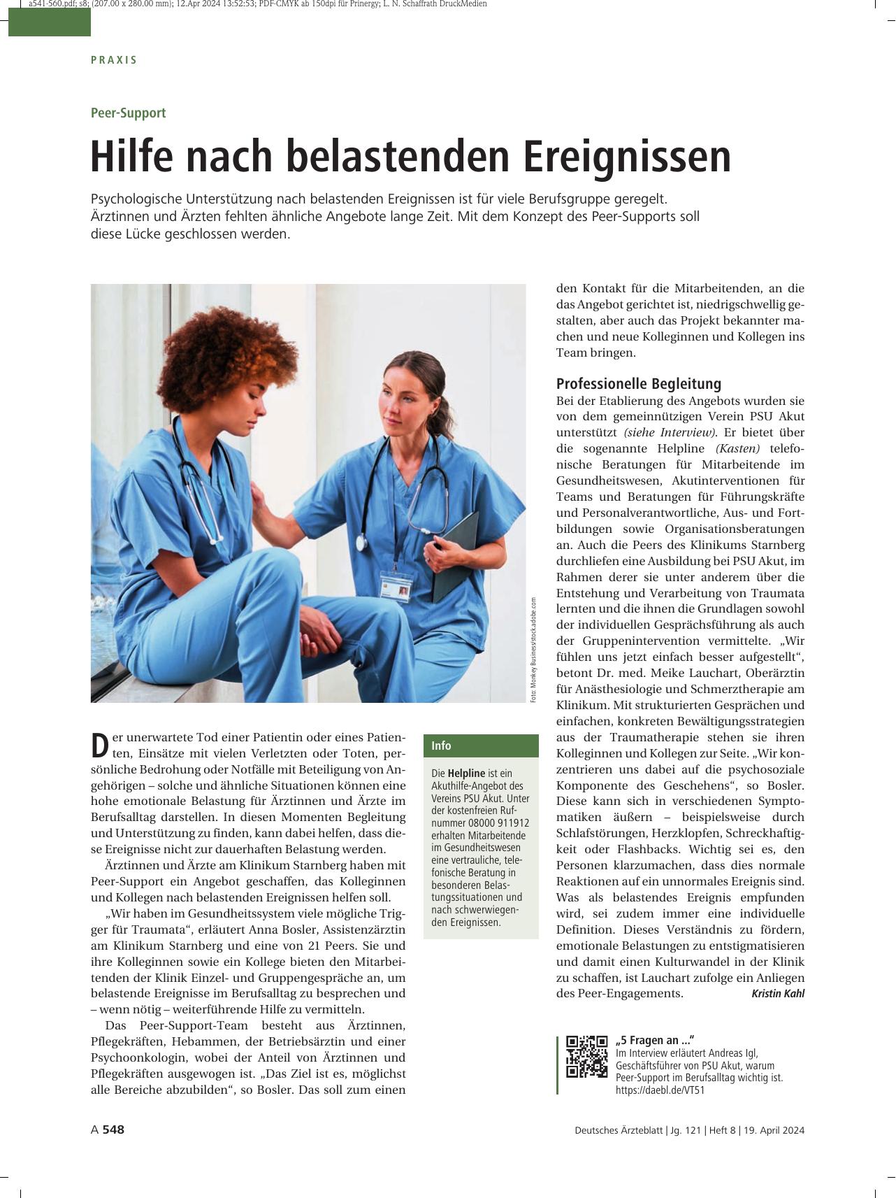 Vorschauseite 1: Peer-Support: Hilfe nach belastenden Ereignissen