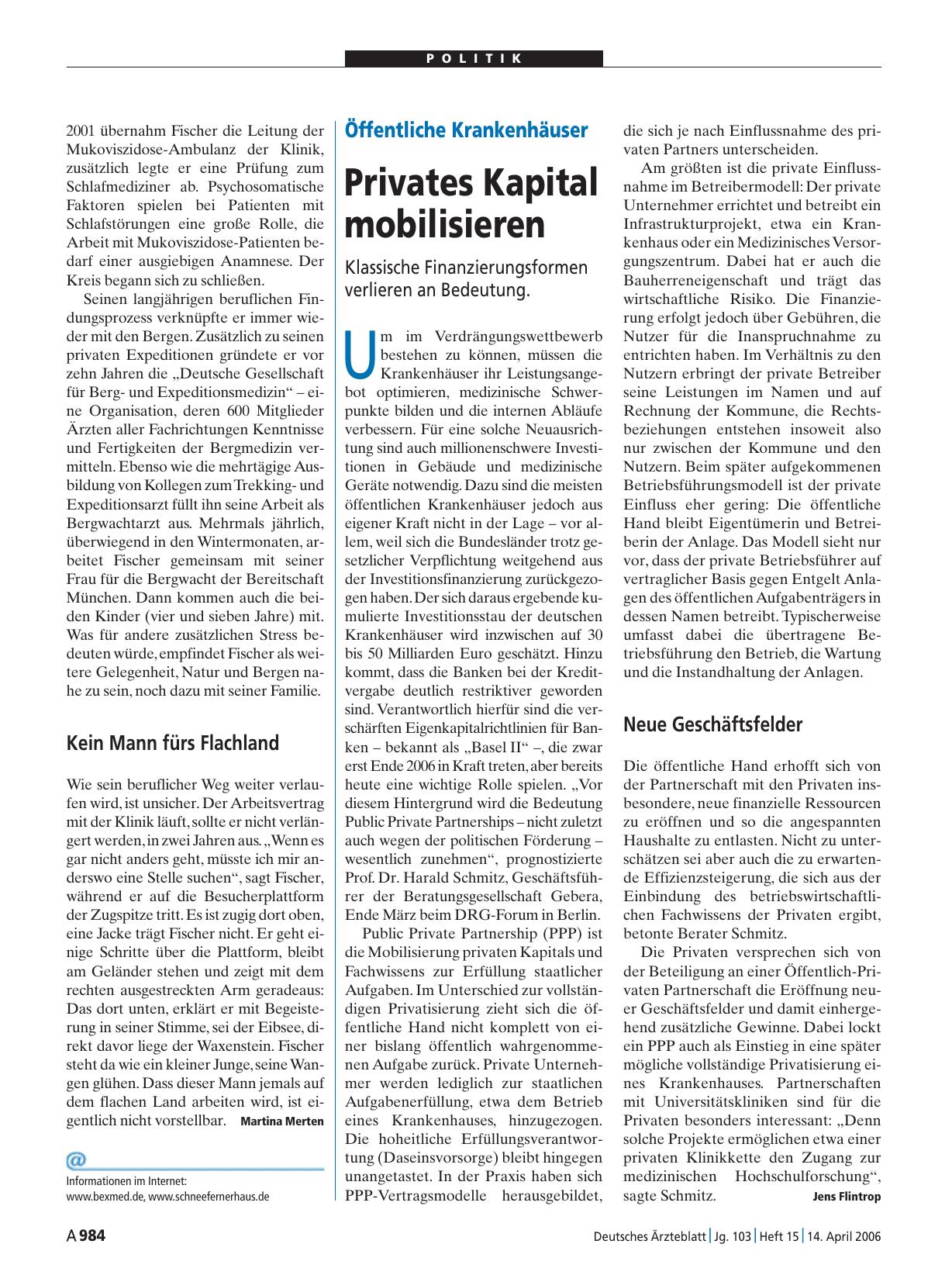 Vorschauseite 1: Öffentliche Krankenhäuser: Privates Kapital mobilisieren