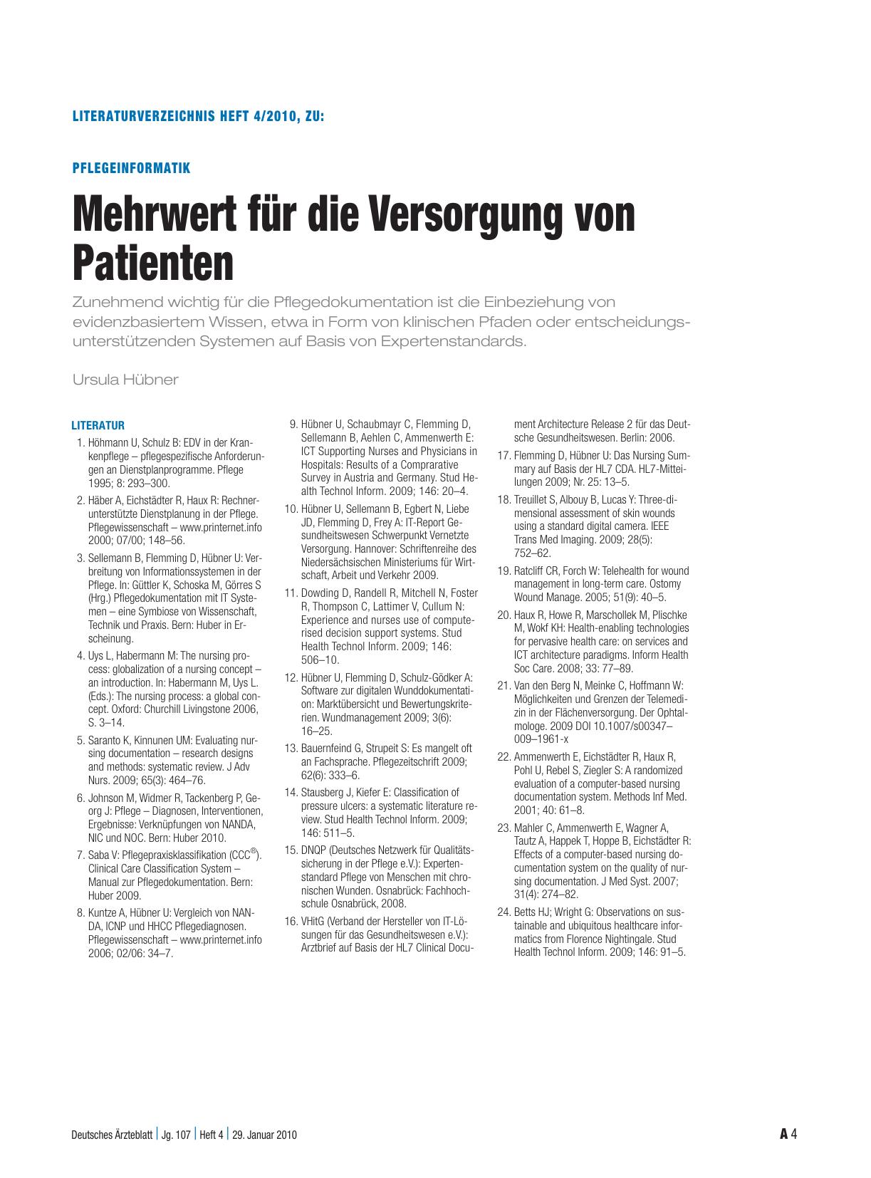 Vorschauseite 4: Pflegeinformatik: Mehrwert für die Versorgung von Patienten