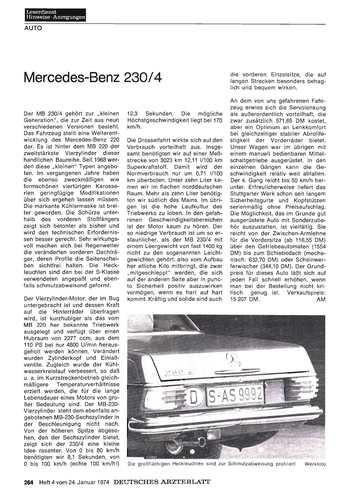 Vorschauseite 1: Mercedes-Benz 230/4