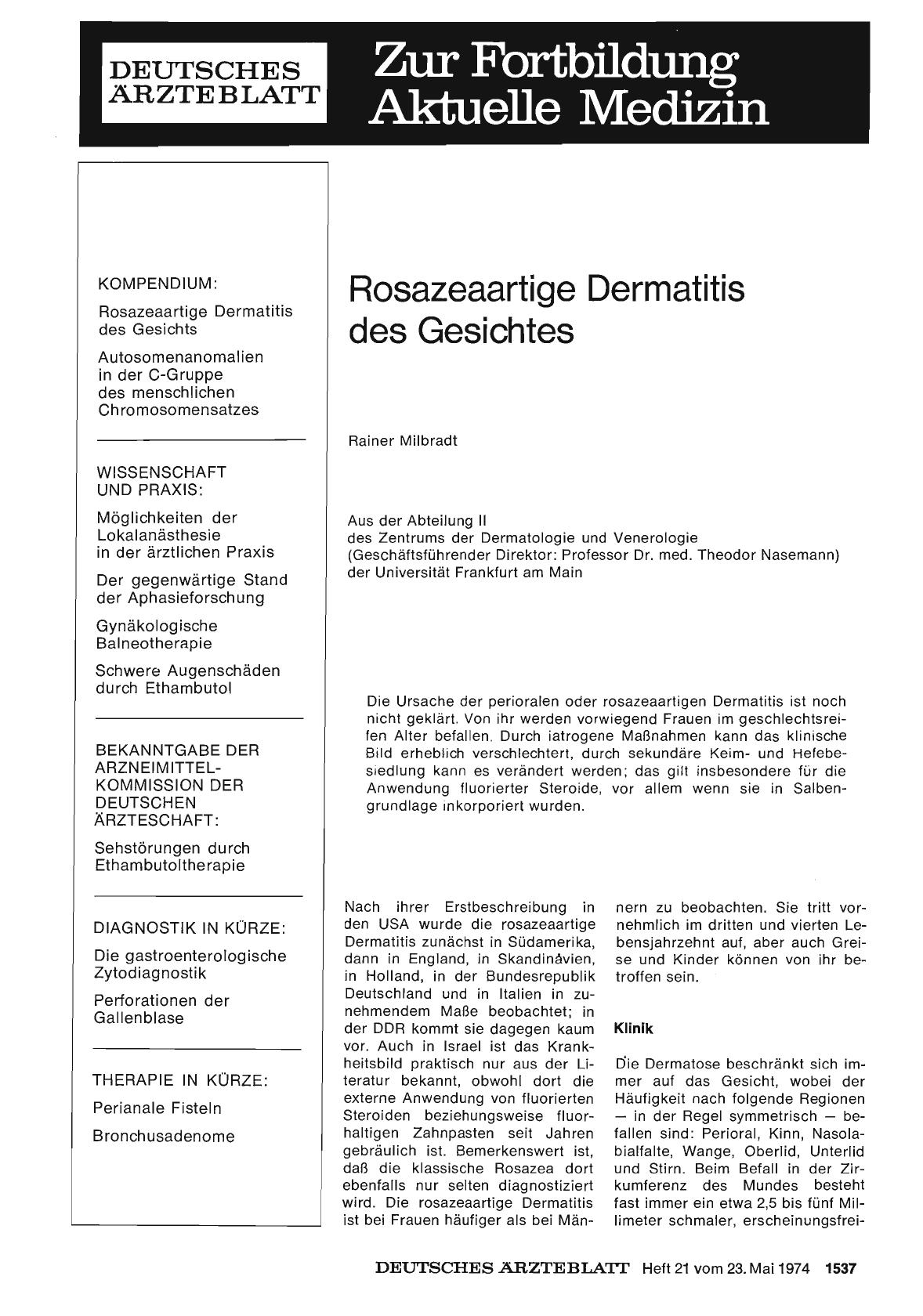 Vorschauseite 1: Rosazeaartige Dermatitis des Gesichtes