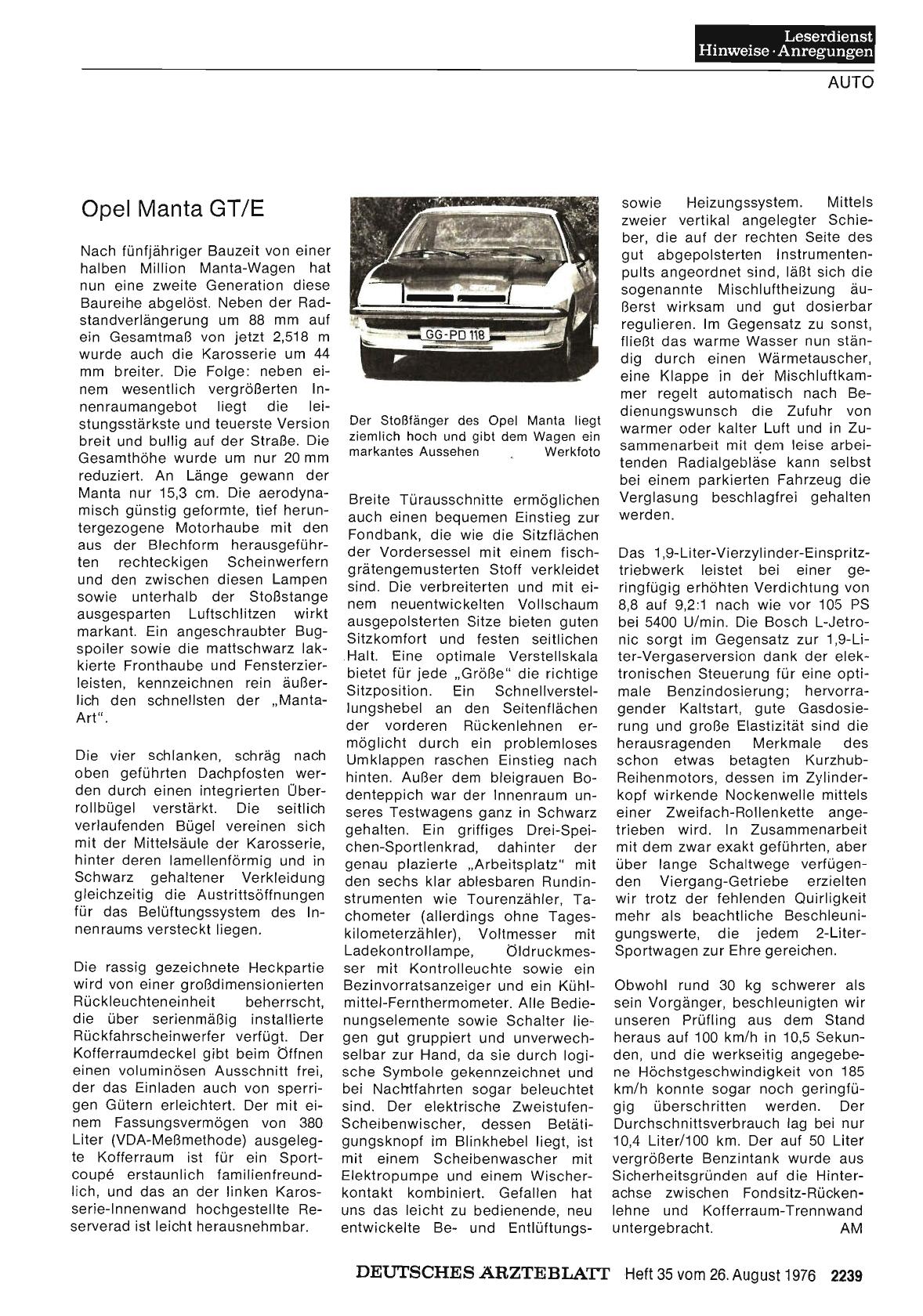 Vorschauseite 1: Opel Manta GT/E
