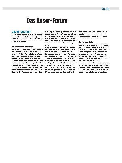 Vorschauseite 1: Ärzte gesucht: Einfacher Satz