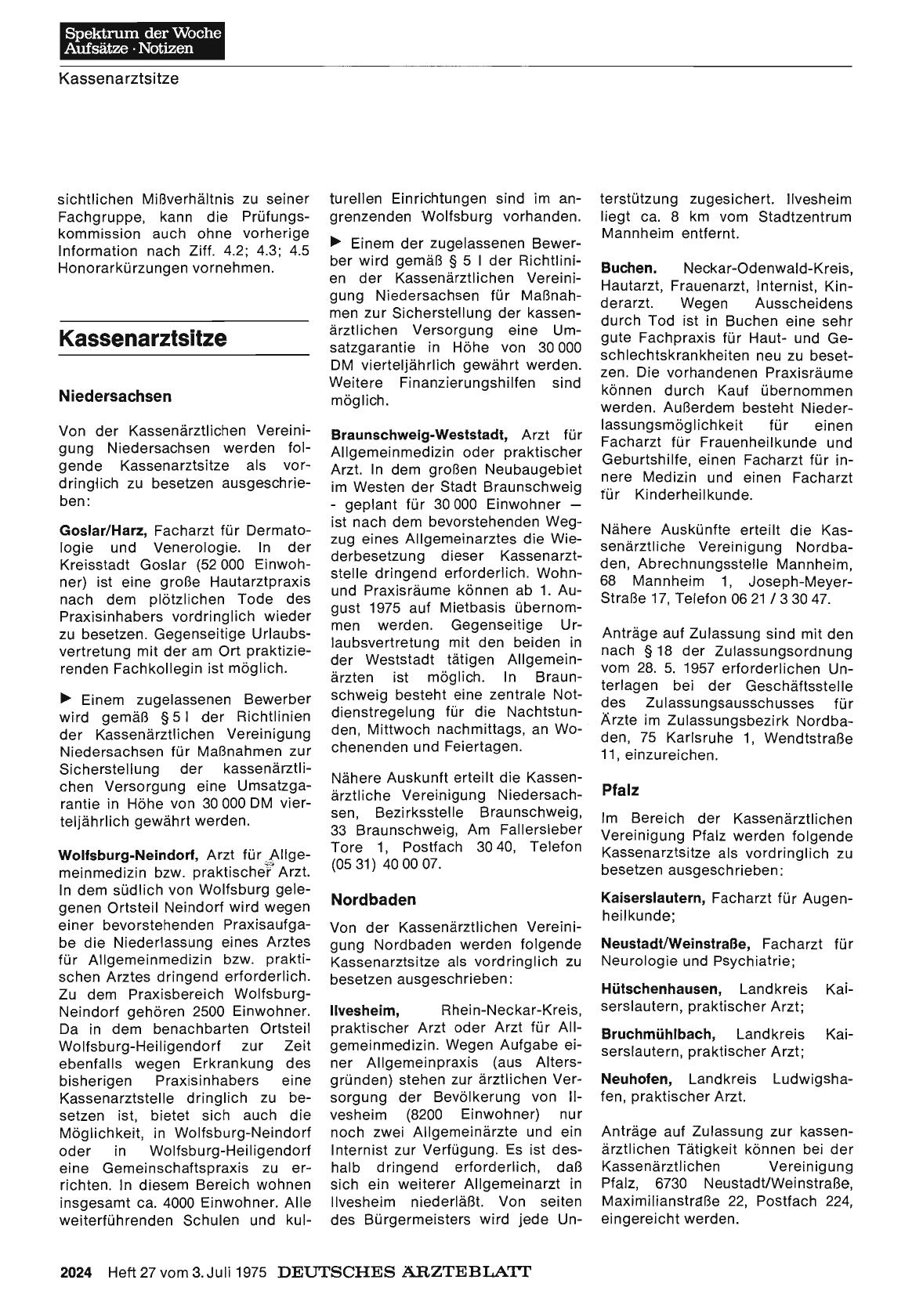 Vorschauseite 1: Kassenarztsitze