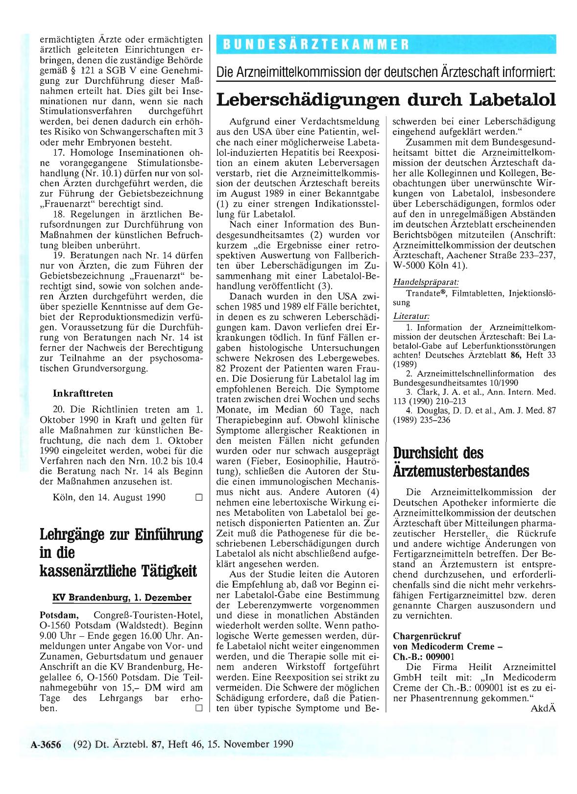 Vorschauseite 1: Durchsicht des Ärztemusterbestandes