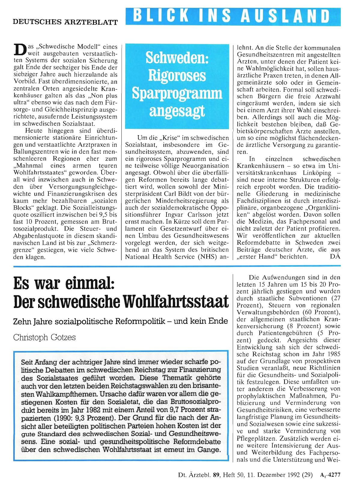 Vorschauseite 1: Es war einmal: Der schwedische Wohlfahrtsstaat