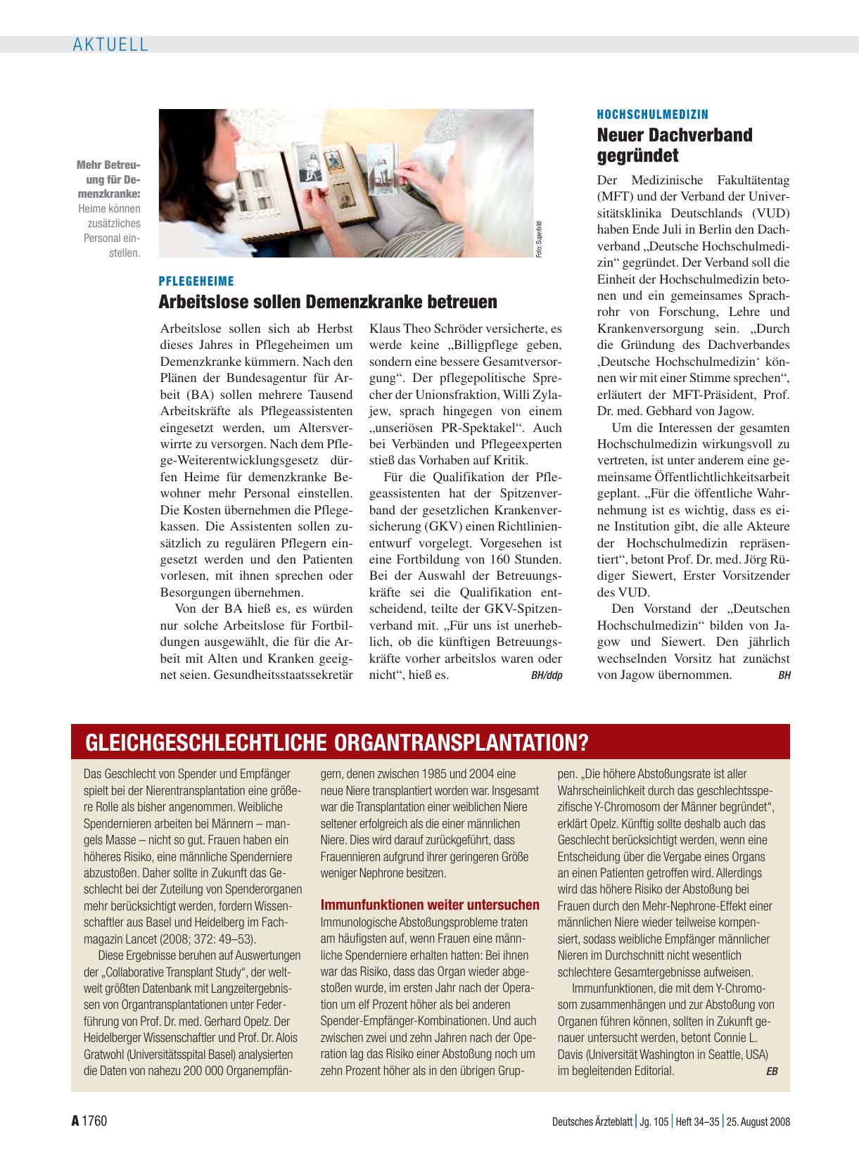 Vorschauseite 1: Gleichgeschlechtliche Organtransplantation?