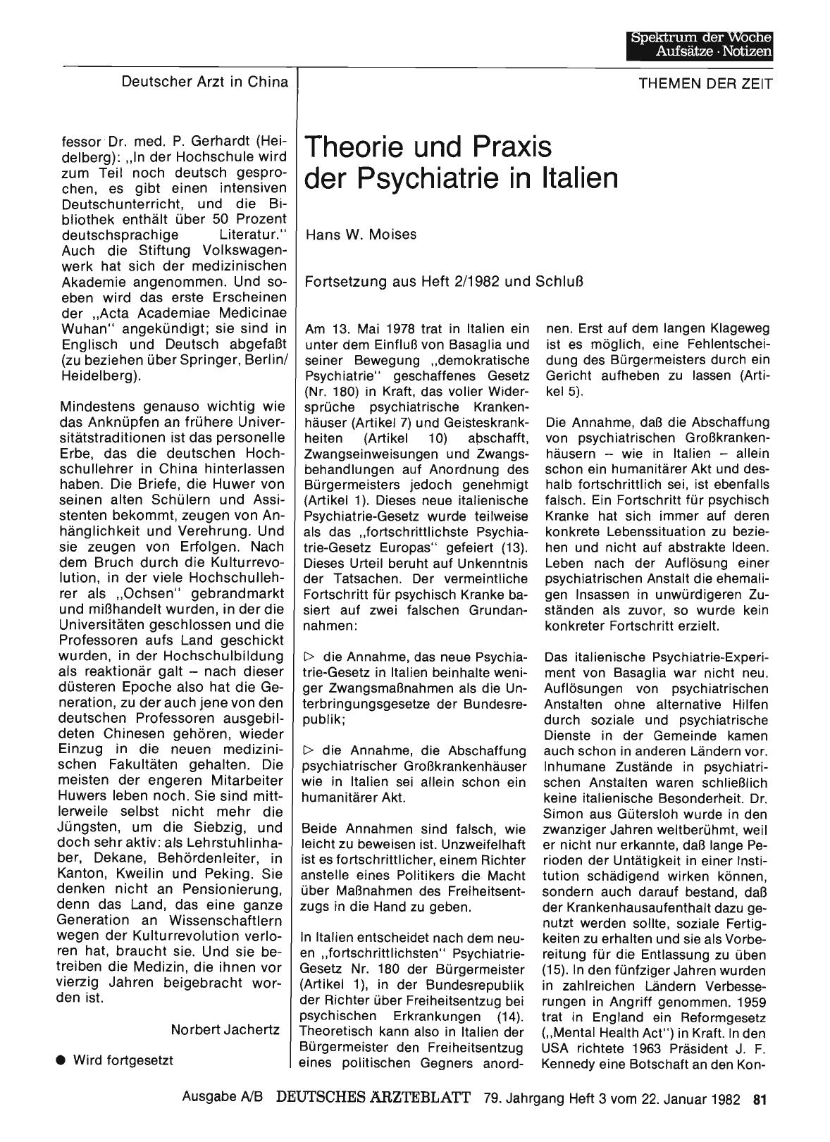 Vorschauseite 1: Theorie und Praxis der Psychiatrie in Italien