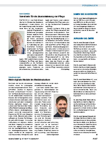Vorschauseite 1: Ruth Schröck: Vorreiterin für die Akademisierung der Pflege