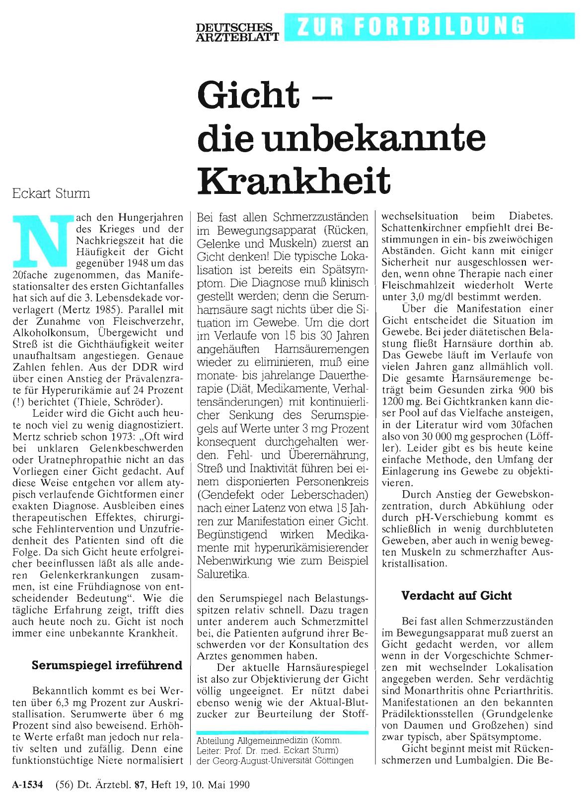 Vorschauseite 1: Gicht – die unbekannte Krankheit