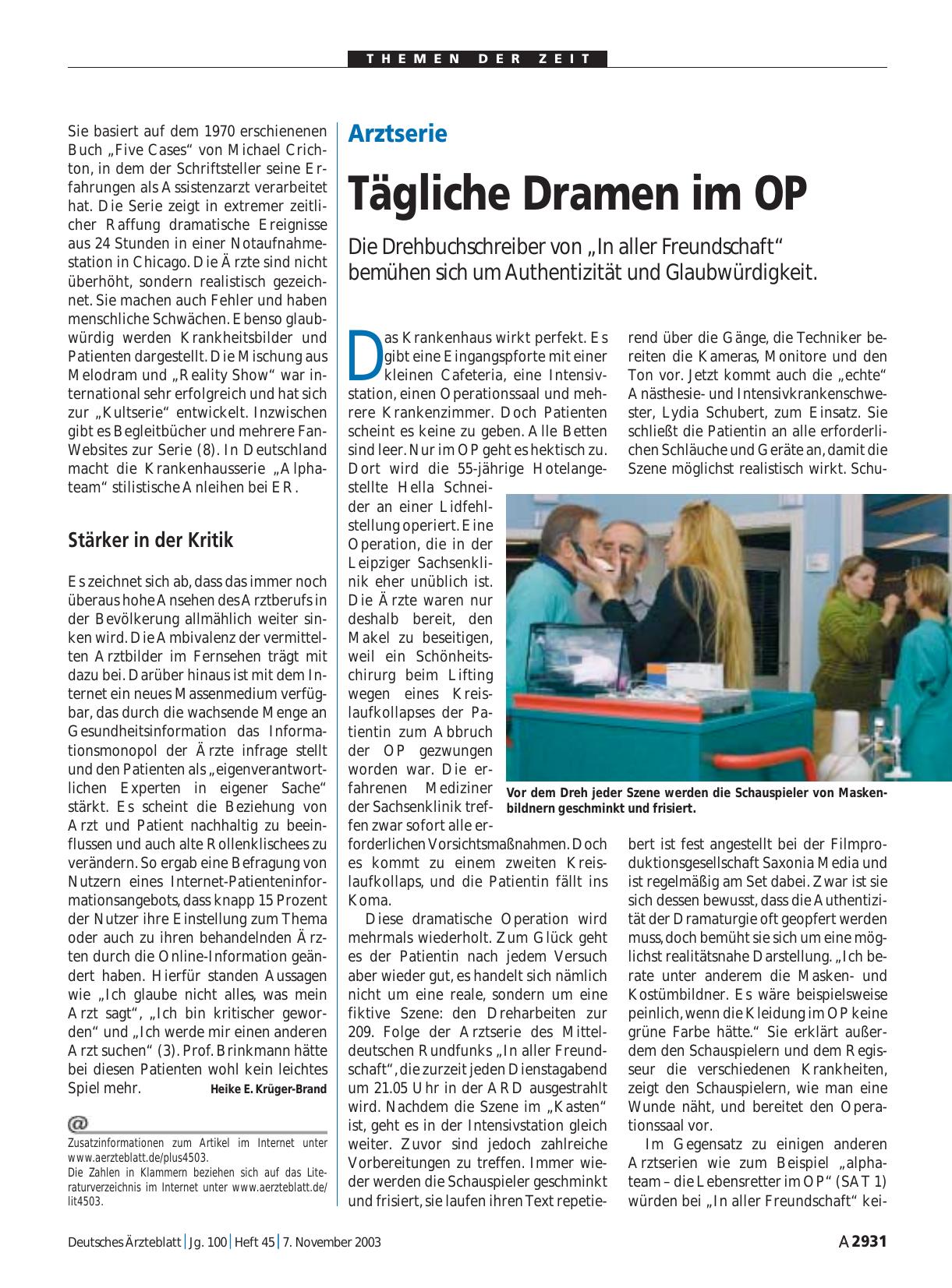 Vorschauseite 1: Arztserie: Tägliche Dramen im OP
