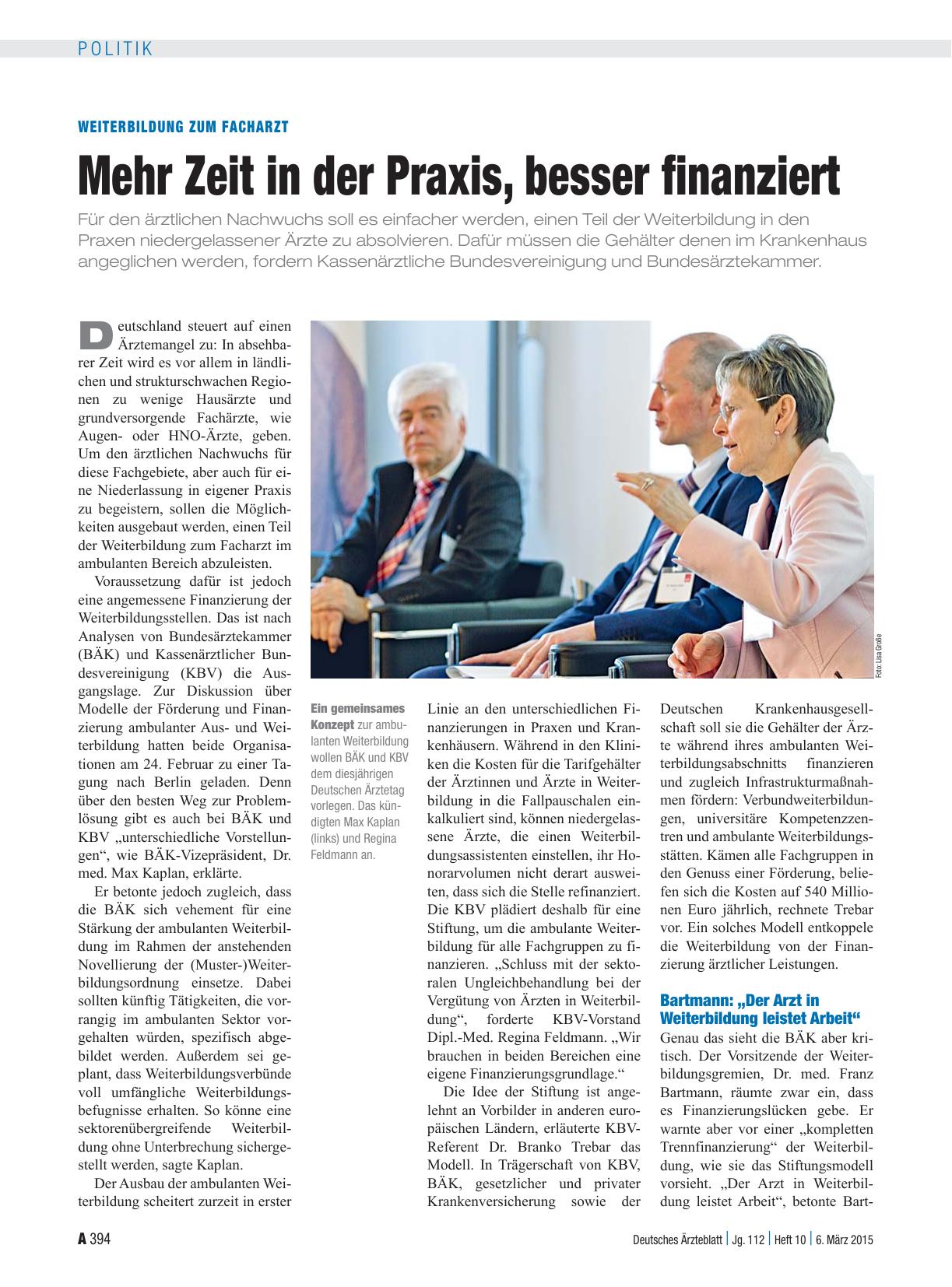 Vorschauseite 1: Weiterbildung zum Facharzt: Mehr Zeit in der Praxis, besser finanziert