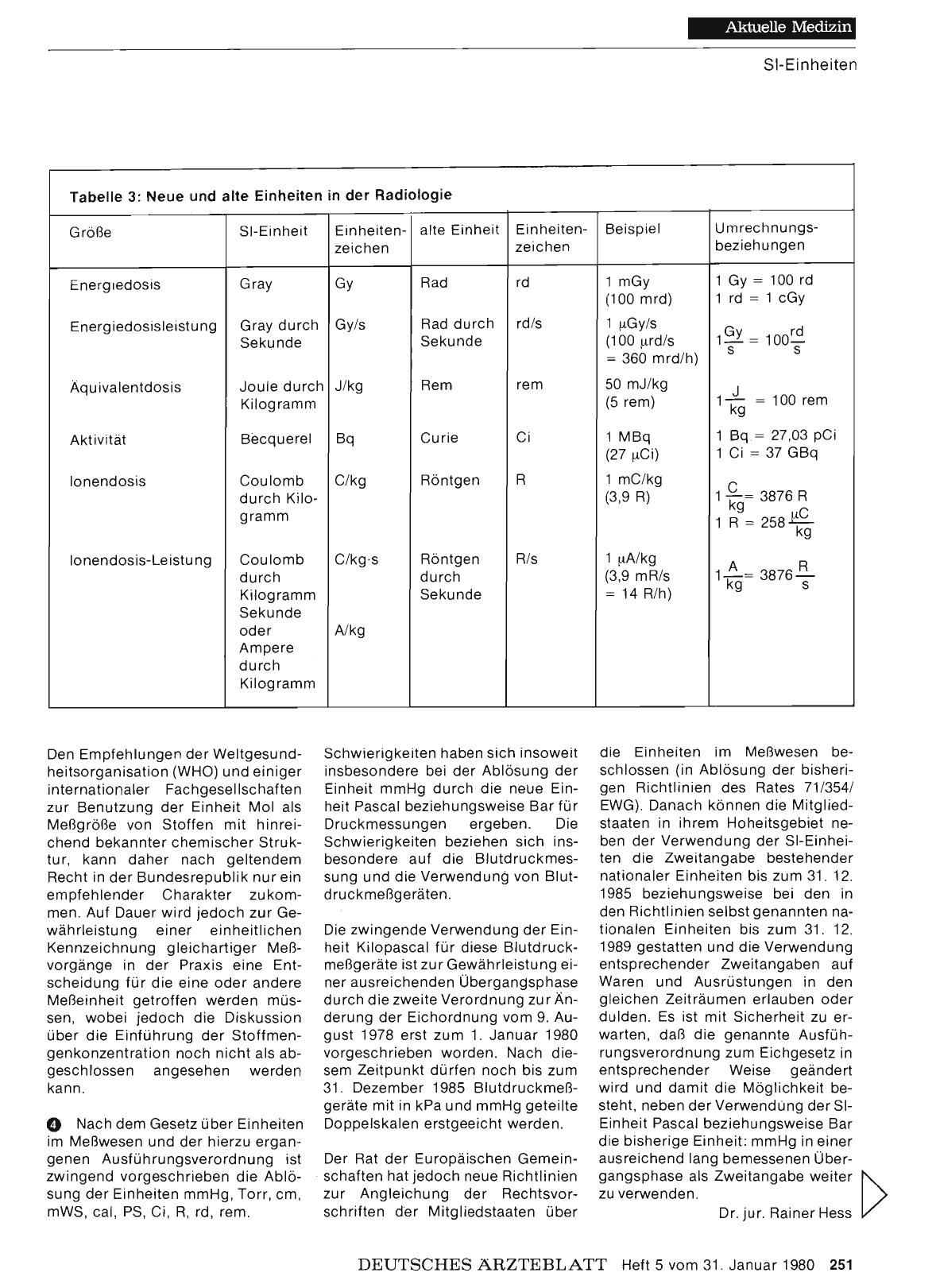 Vorschauseite 1: Hinweise für die Anwendung von SI-Einheiten in der Medizin