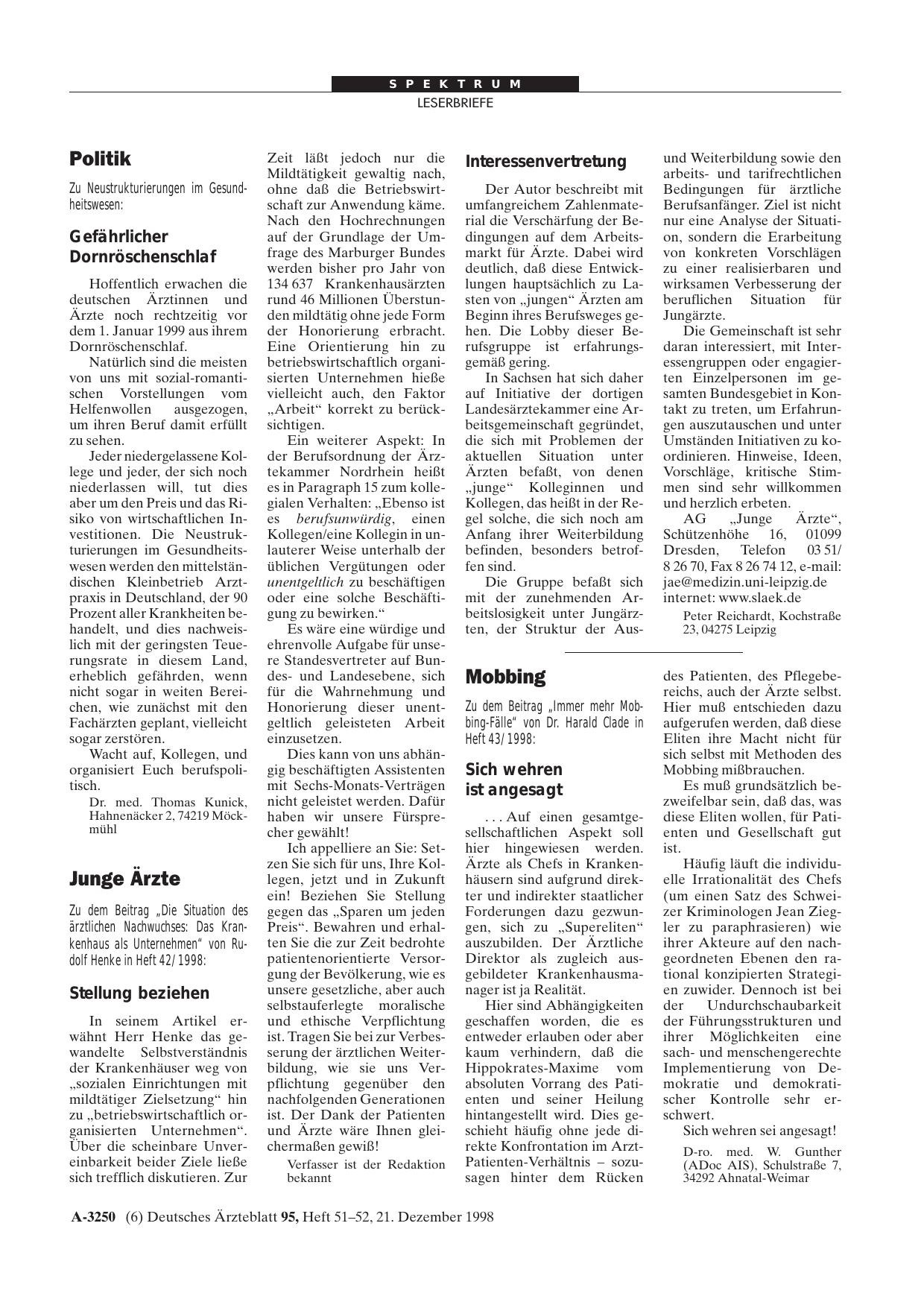 Vorschauseite 1: Junge Ärzte: Interessenvertretung