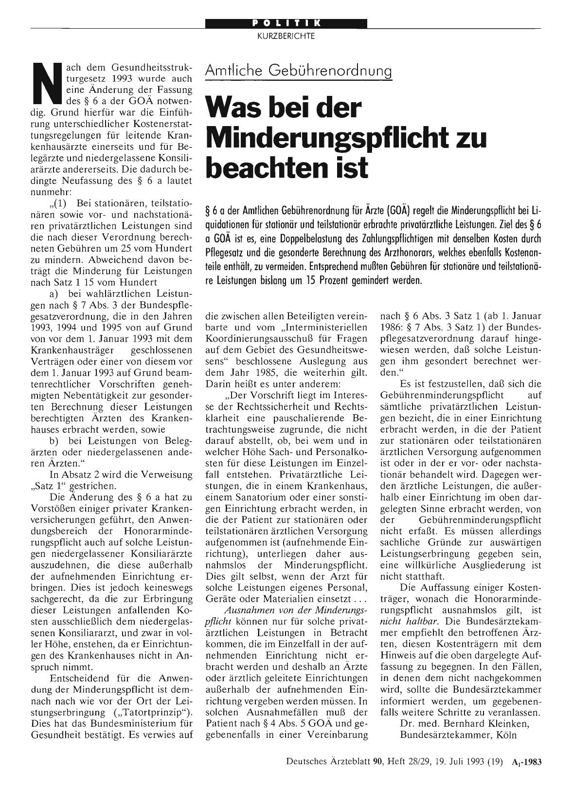 Vorschauseite 1: Amtliche Gebührenordnung: Was bei der Minderungspflicht zu beachten ist