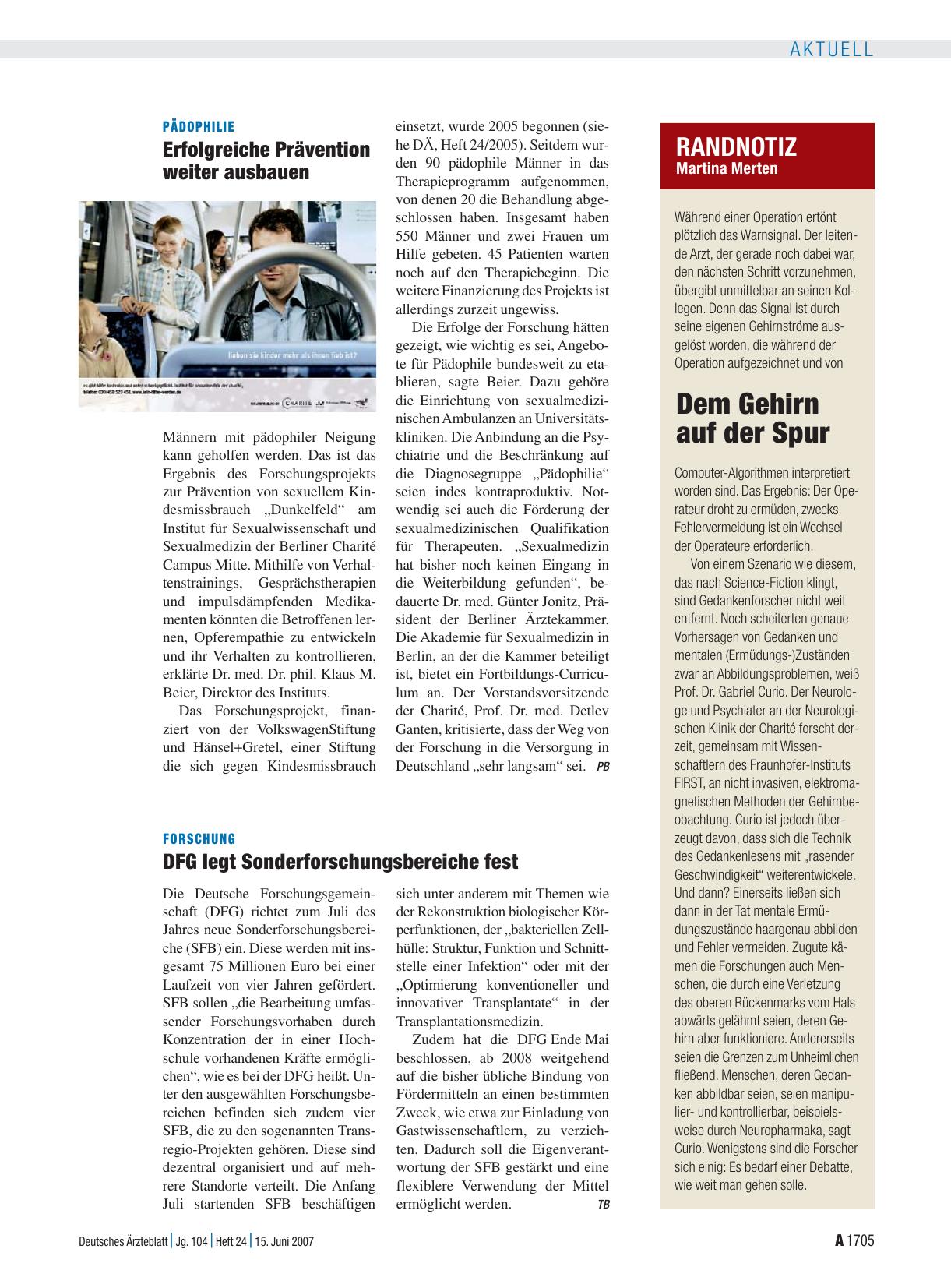 Vorschauseite 1: RANDNOTIZ: Dem Gehirn auf der Spur