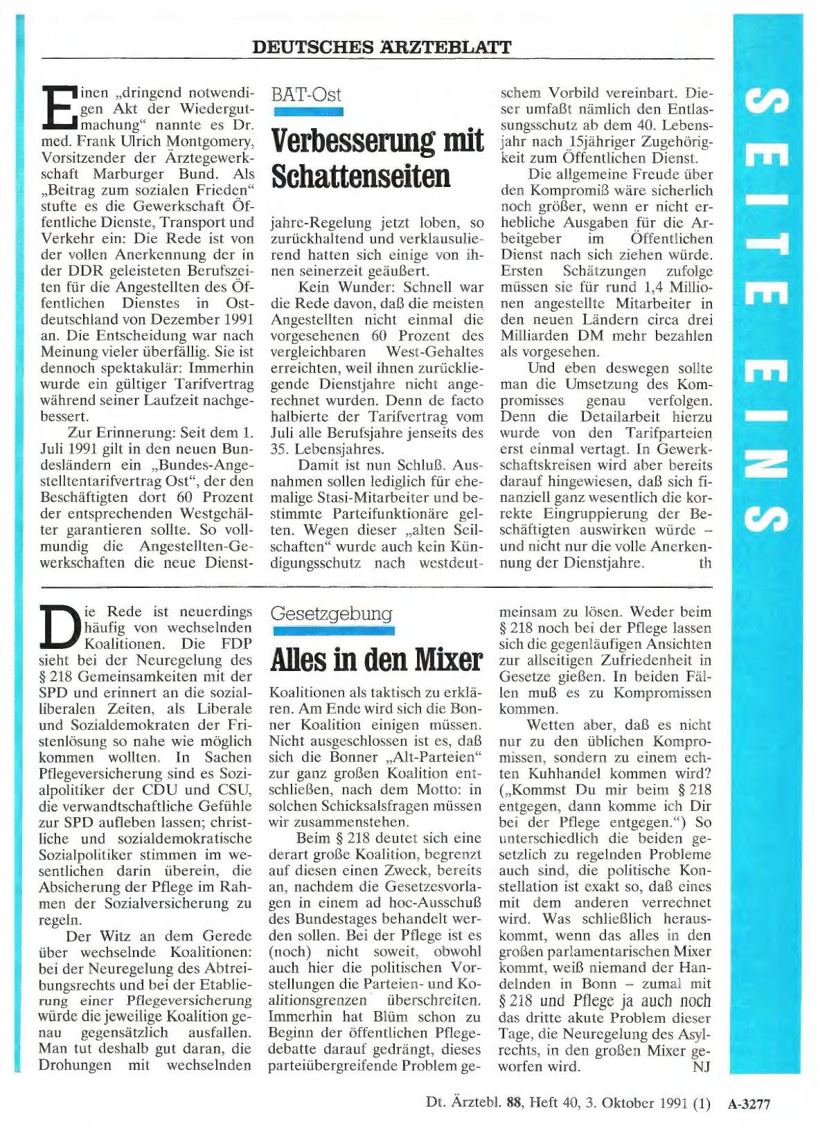 Vorschauseite 1: BAT-Ost: Verbesserung mit Schattenseiten