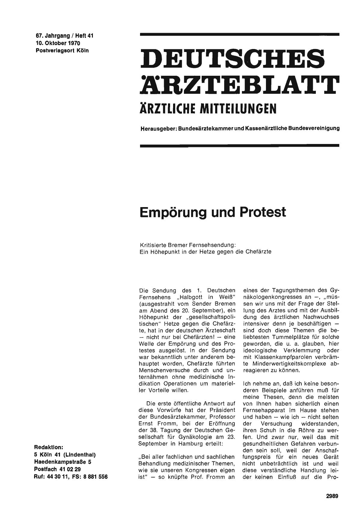 Vorschauseite 1: Empörung und Protest