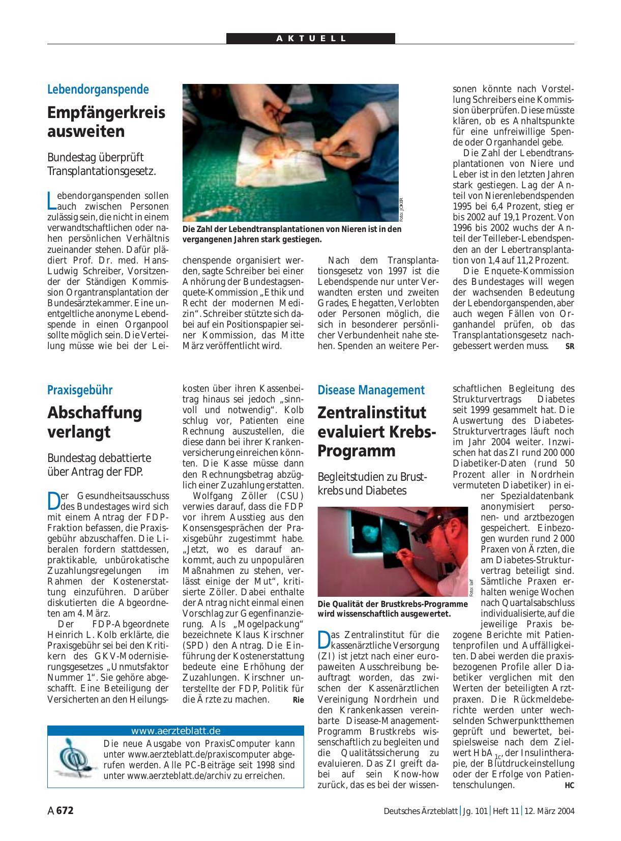Vorschauseite 1: www. aerzteblatt. de