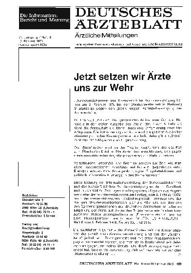 Vorschauseite 1: Jetzt setzen wir Ärzte uns zur Wehr