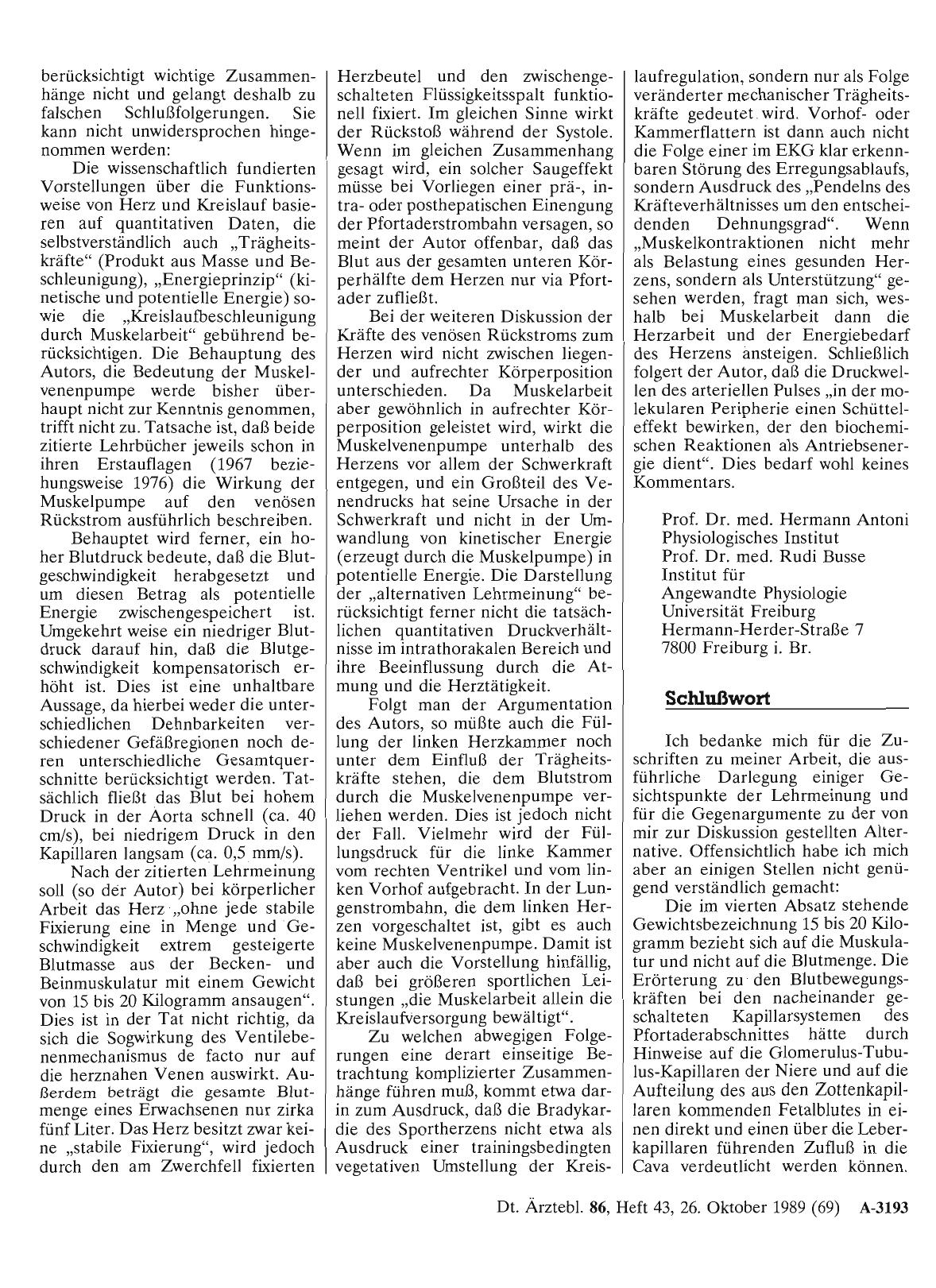 Vorschauseite 1: Die Trägheitskräfte in der Herzund Kreislauffunktion: Schlußwort