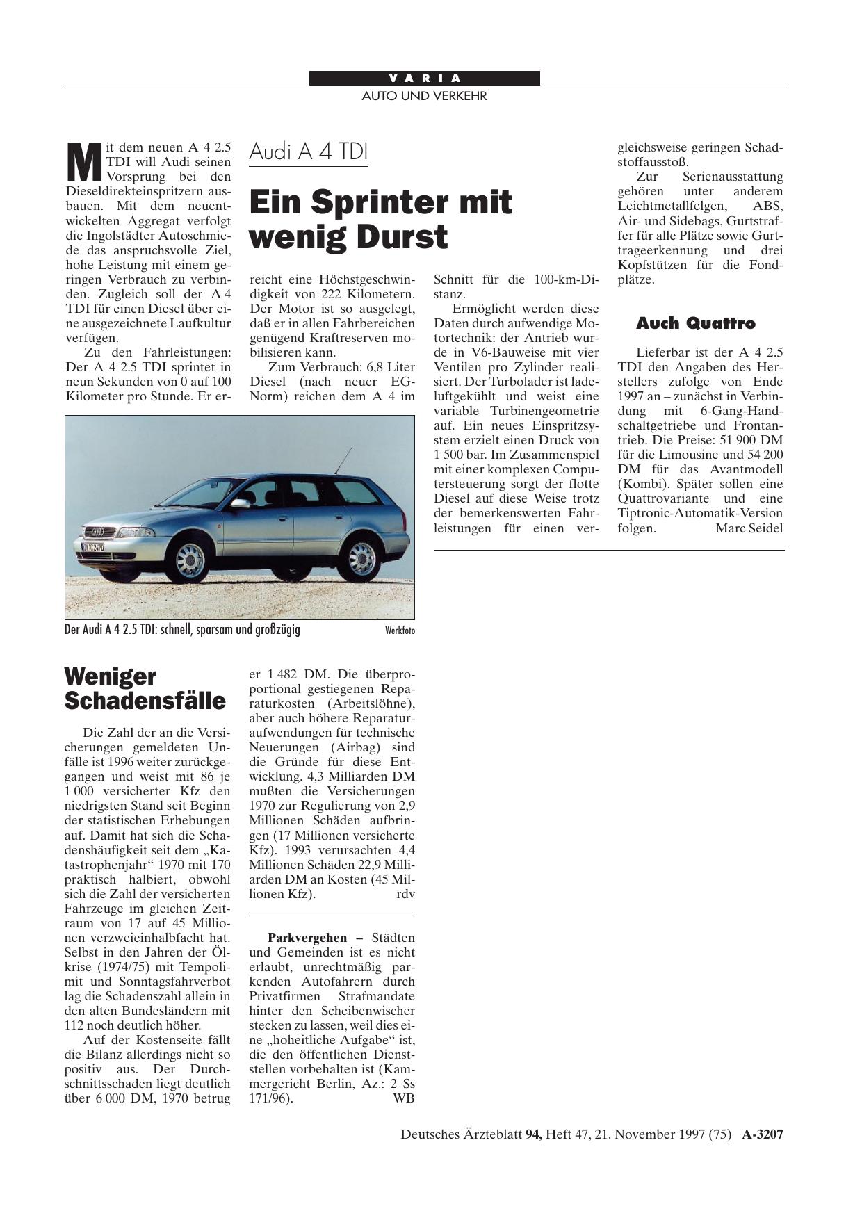 Vorschauseite 1: Audi A 4 TDI: Ein Sprinter mit wenig Durst