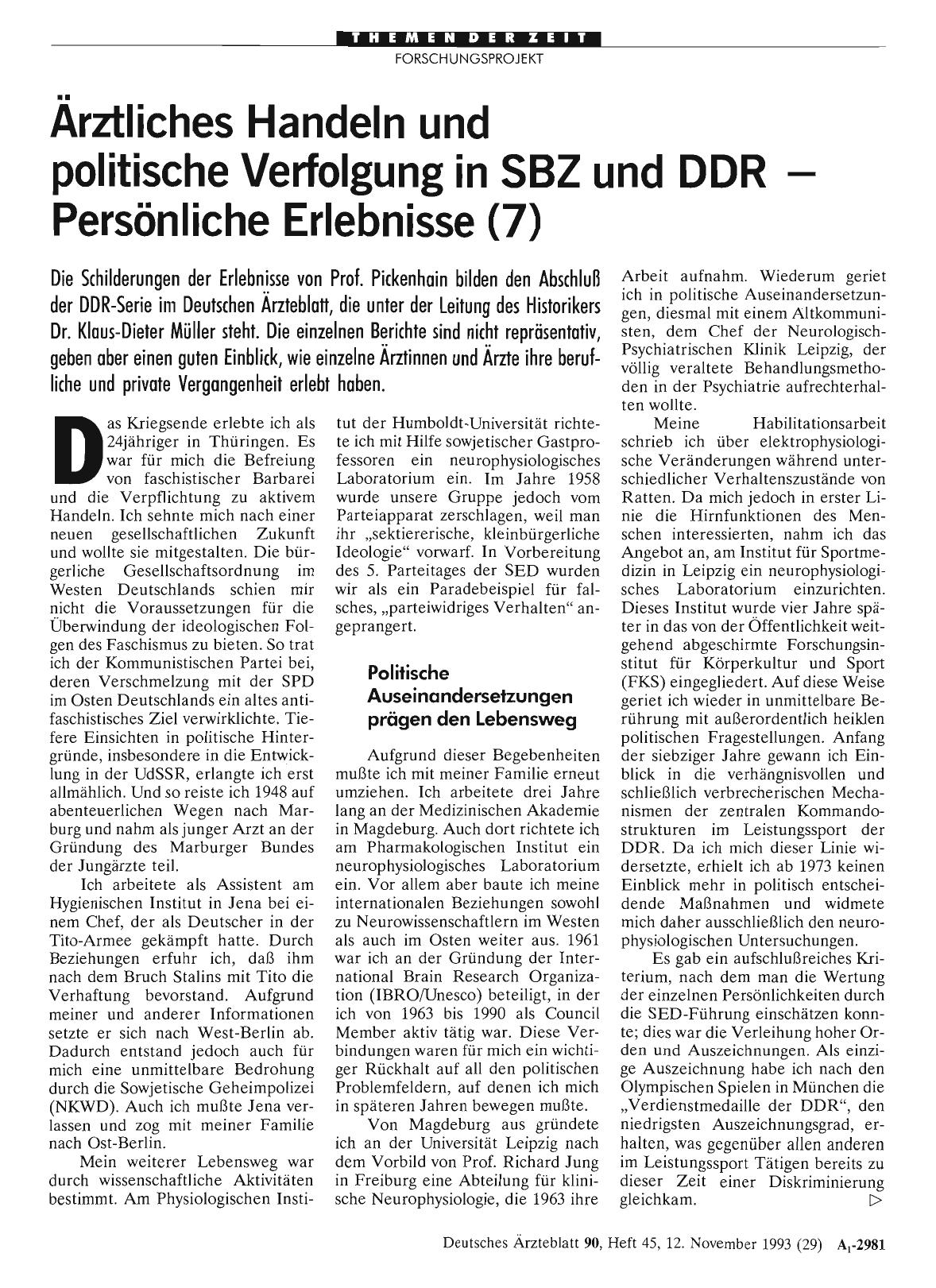 Vorschauseite 1: Ärztliches Handeln und politische Verfolgung in SBZ und DDR Persönliche Erlebnisse (7)