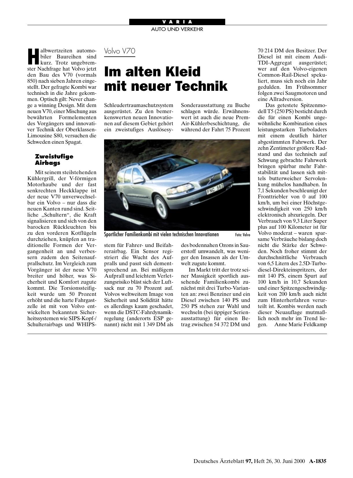 Vorschauseite 1: Volvo V70: Im alten Kleid mit neuer Technik