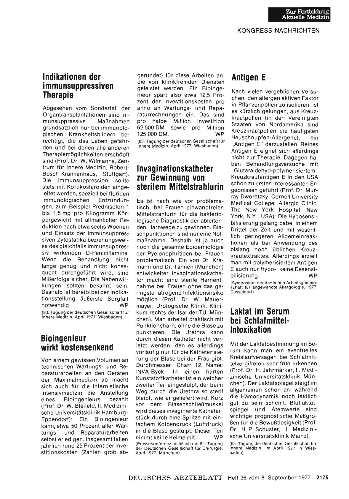 Vorschauseite 1: Indikationen der im munsuppressiven Therapie