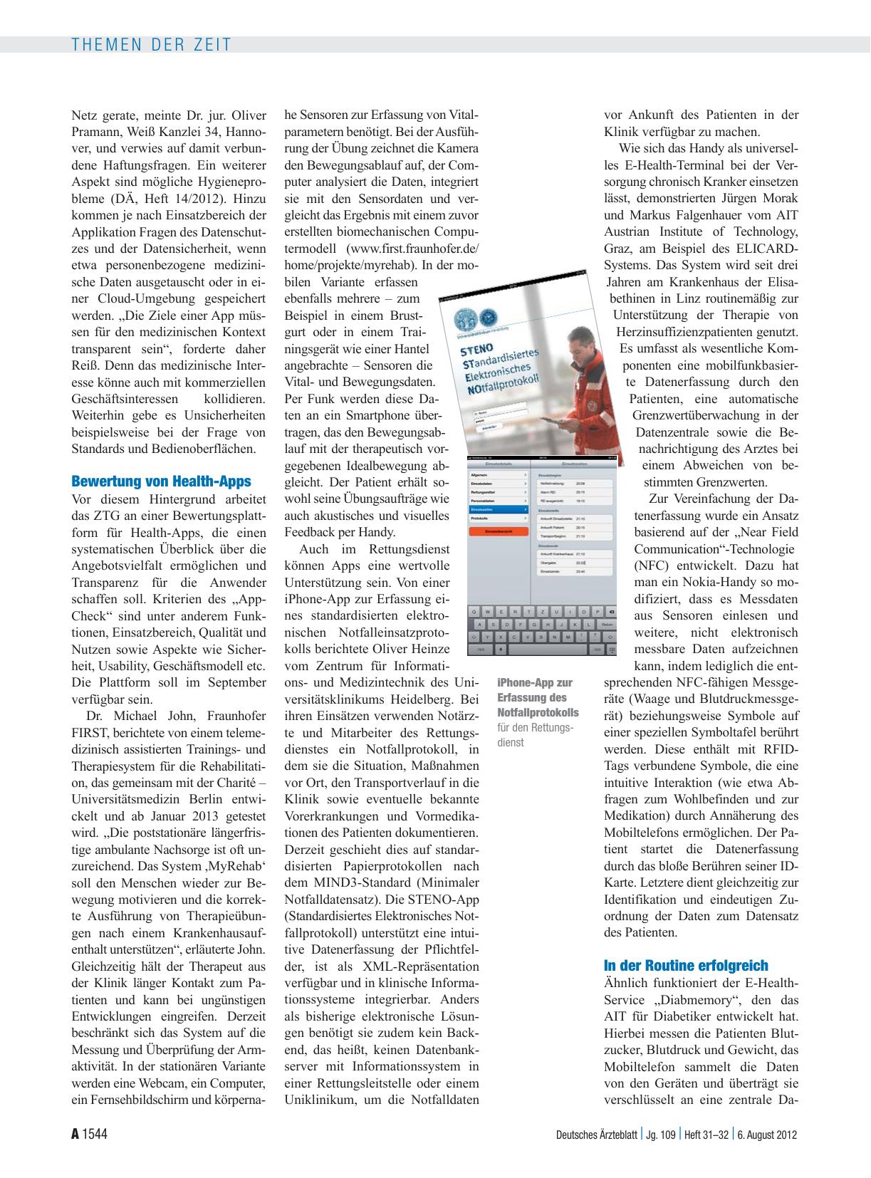 Vorschauseite 2: Gesundheits-Apps: Rasante Entwicklung