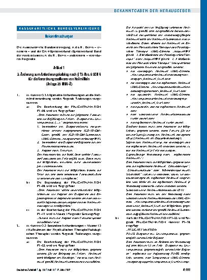 Vorschauseite 1: Artikel 1 und Artikel 2: 3. Änderung zum Anforderungskatalog nach § 73 Abs. 8 SGB V und Inkrafttreten