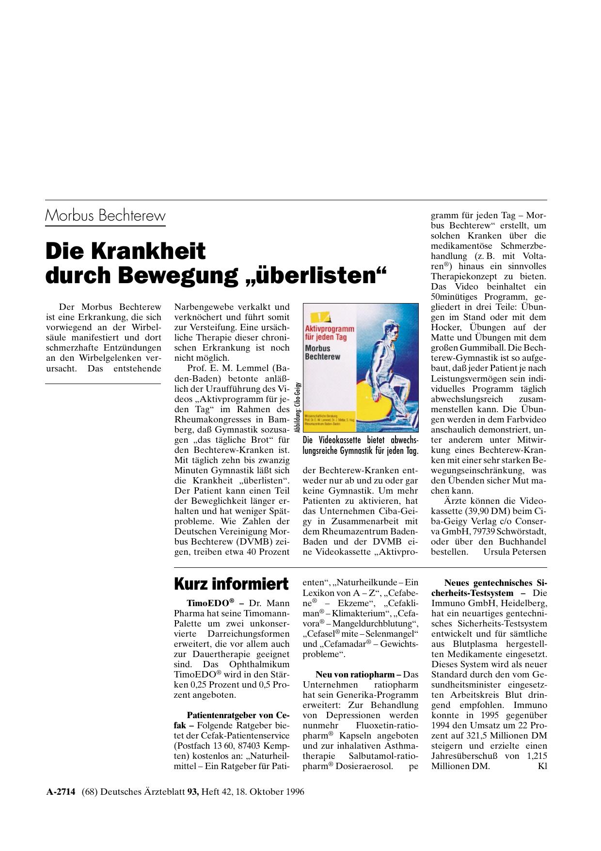Vorschauseite 1: Kurz informiert