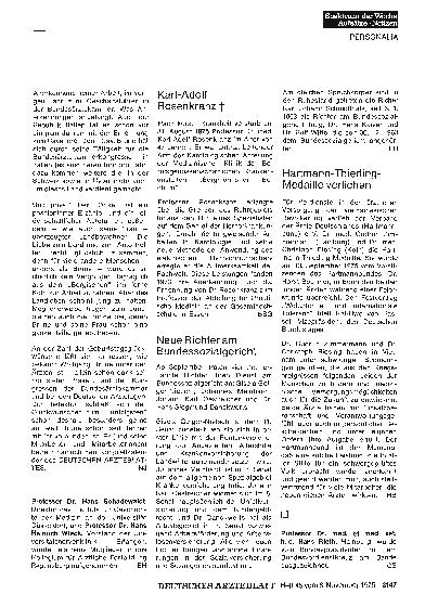 Vorschauseite 1: Hartmann-Thieding-Medaille verliehen