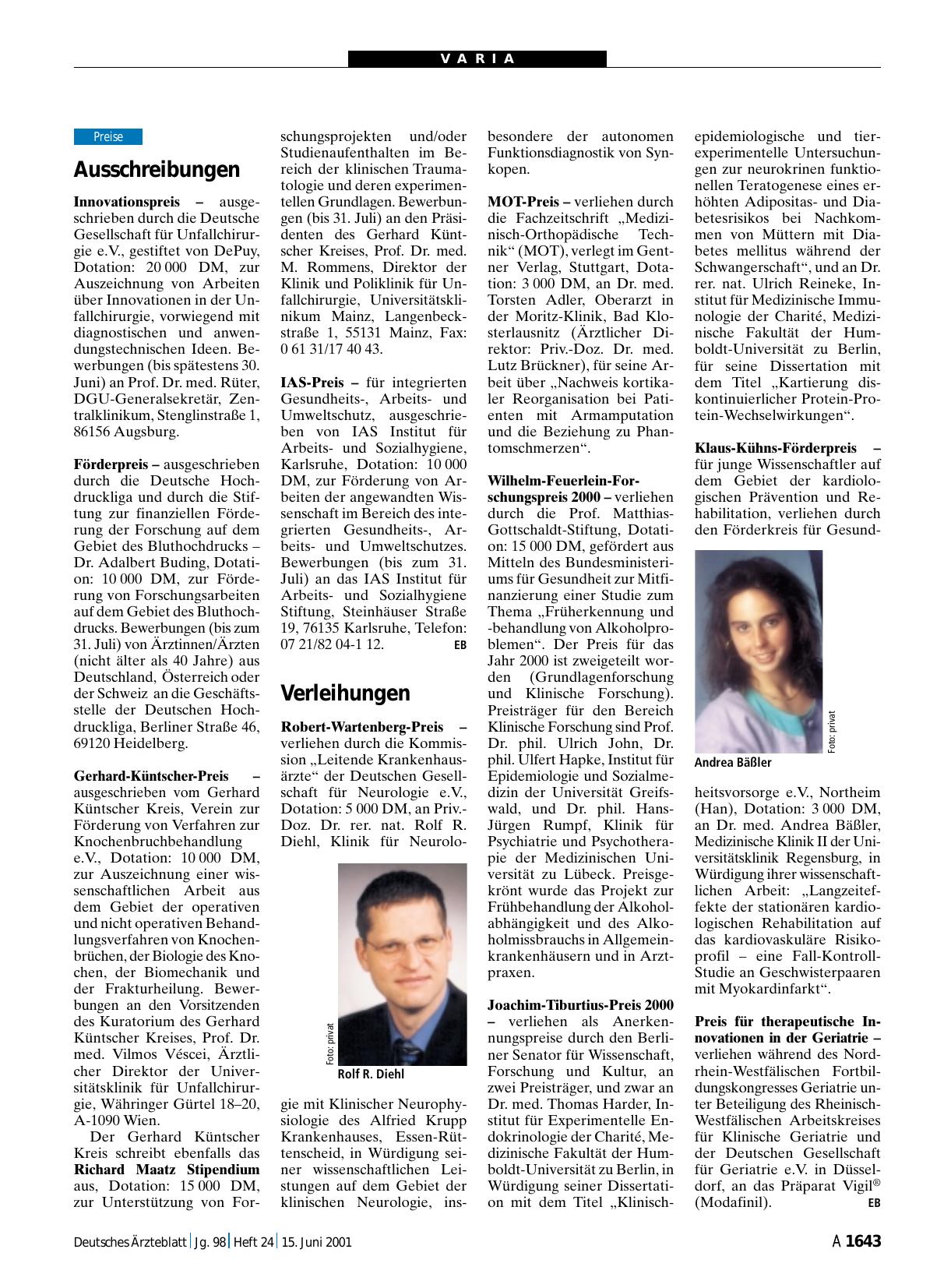 Vorschauseite 1: Ausschreibungen