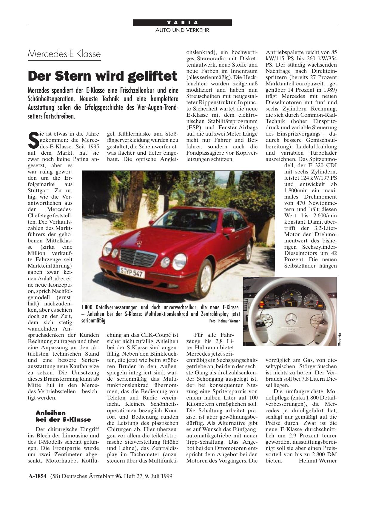 Vorschauseite 1: Mercedes-E-Klasse: Der Stern wird geliftet