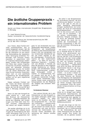 Vorschauseite 1: Die ärztliche Gruppenpraxis - ein internationales Problem