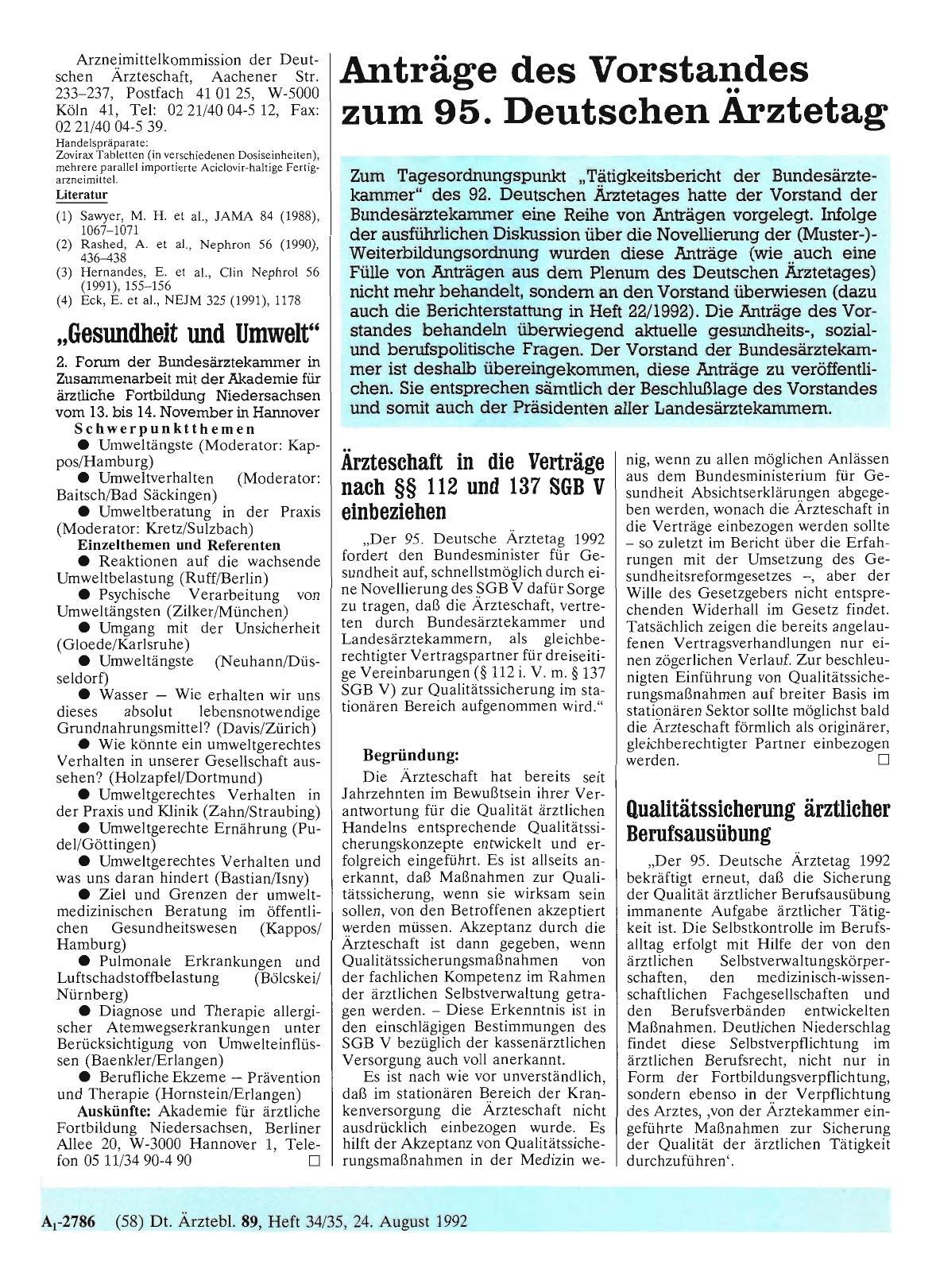 Vorschauseite 1: Anträge des Vorstandes zum 95. Deutschen Ärztetag