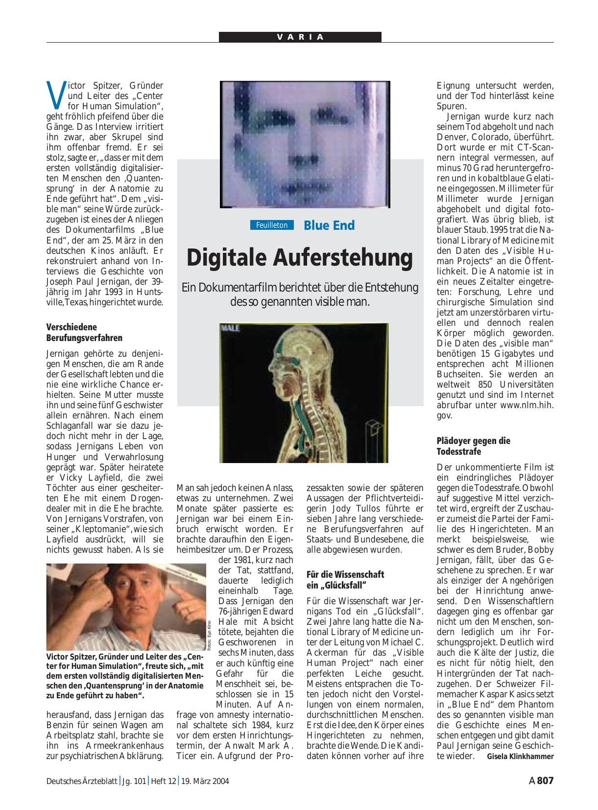 Vorschauseite 1: Blue End: Digitale Auferstehung