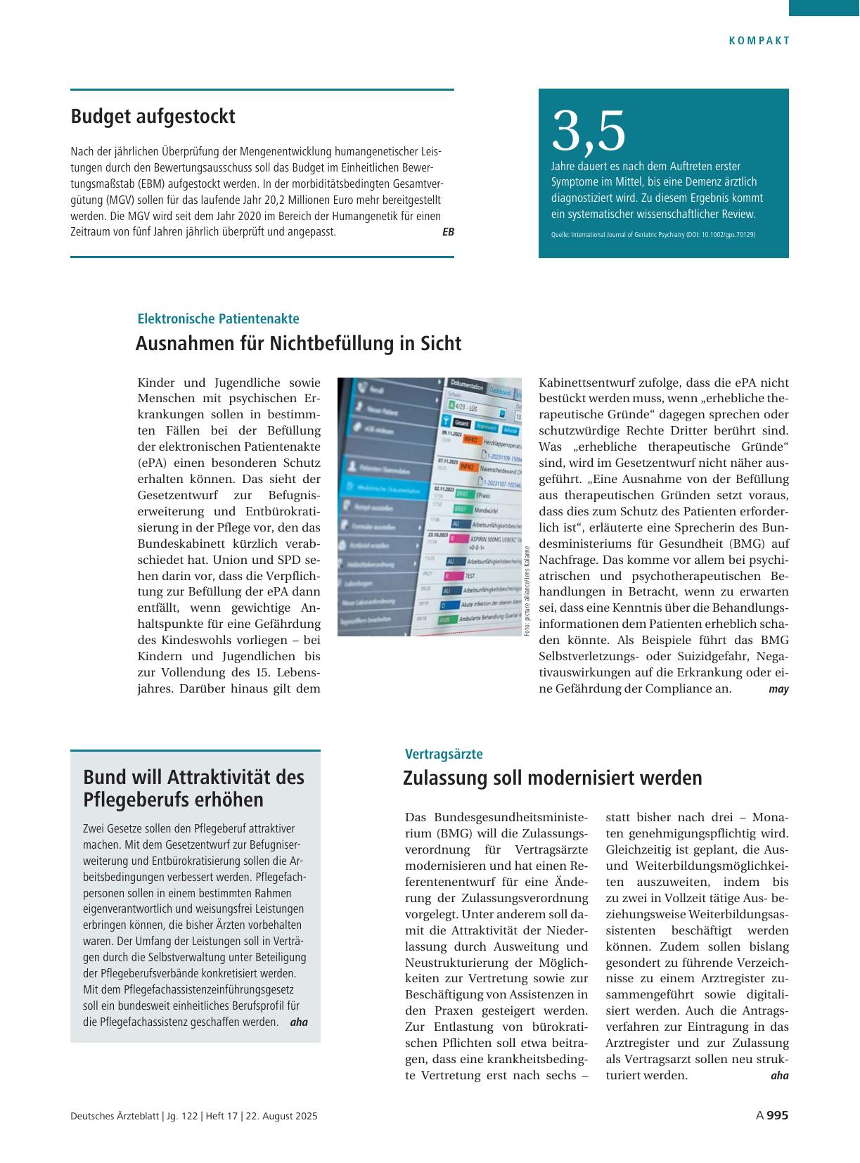 Vorschauseite 1: Budget aufgestockt