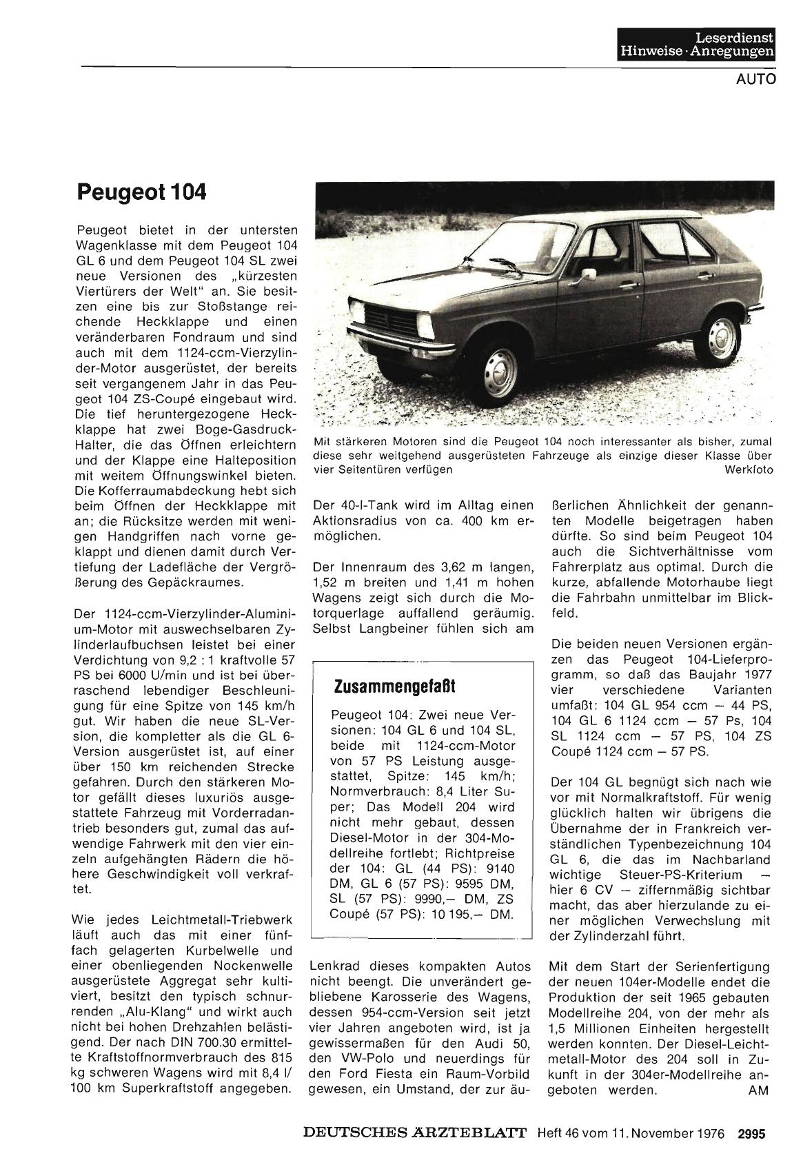 Vorschauseite 1: Peugeot 104