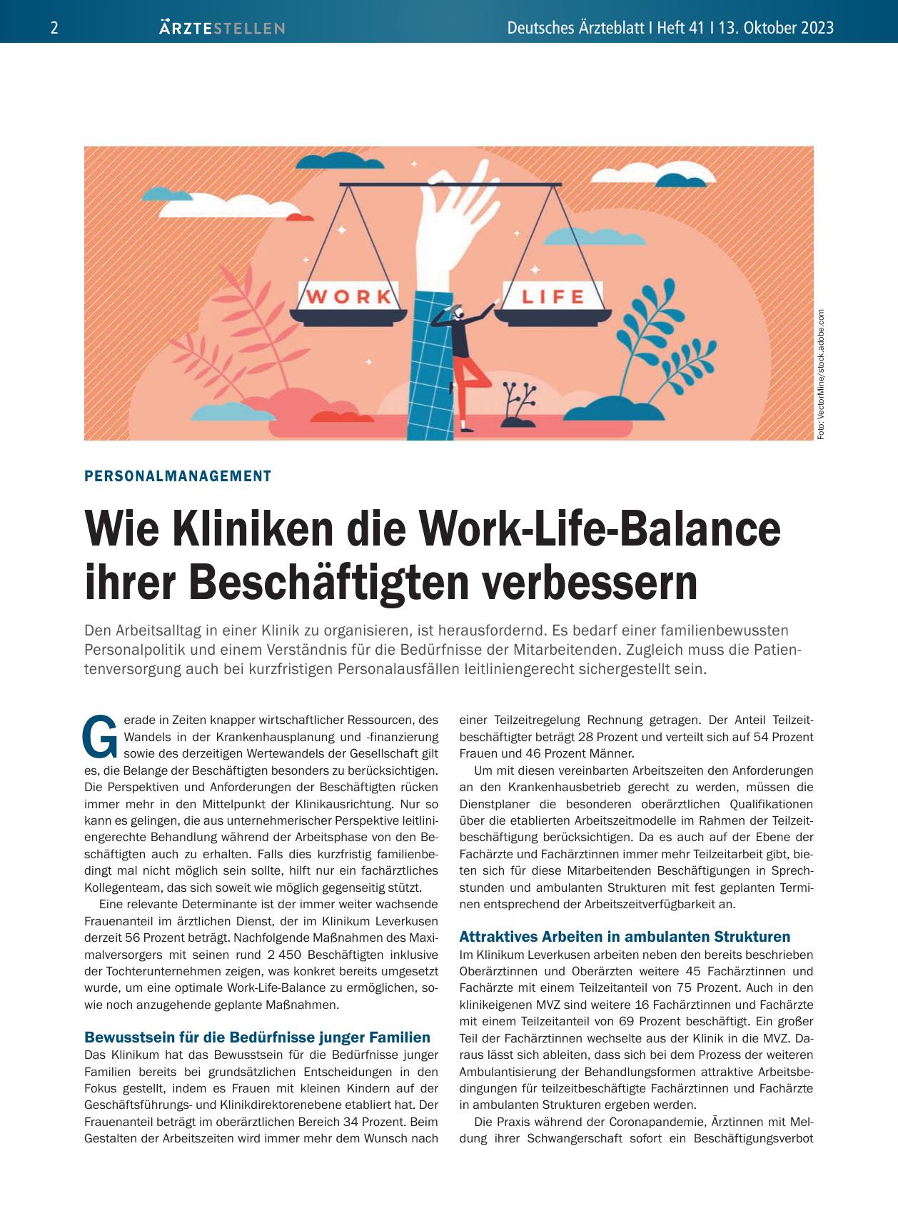 Vorschauseite 1: Personalmanagement: Wie Kliniken die Work-Life-Balance ihrer Beschäftigten verbessern