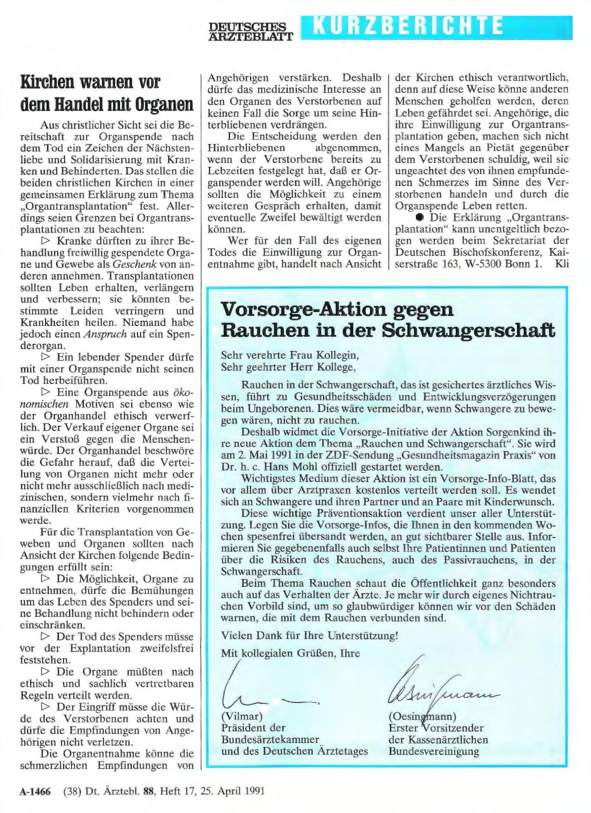 Vorschauseite 1: Vorsorge-Aktion gegen Rauchen in der Schwangerschaft