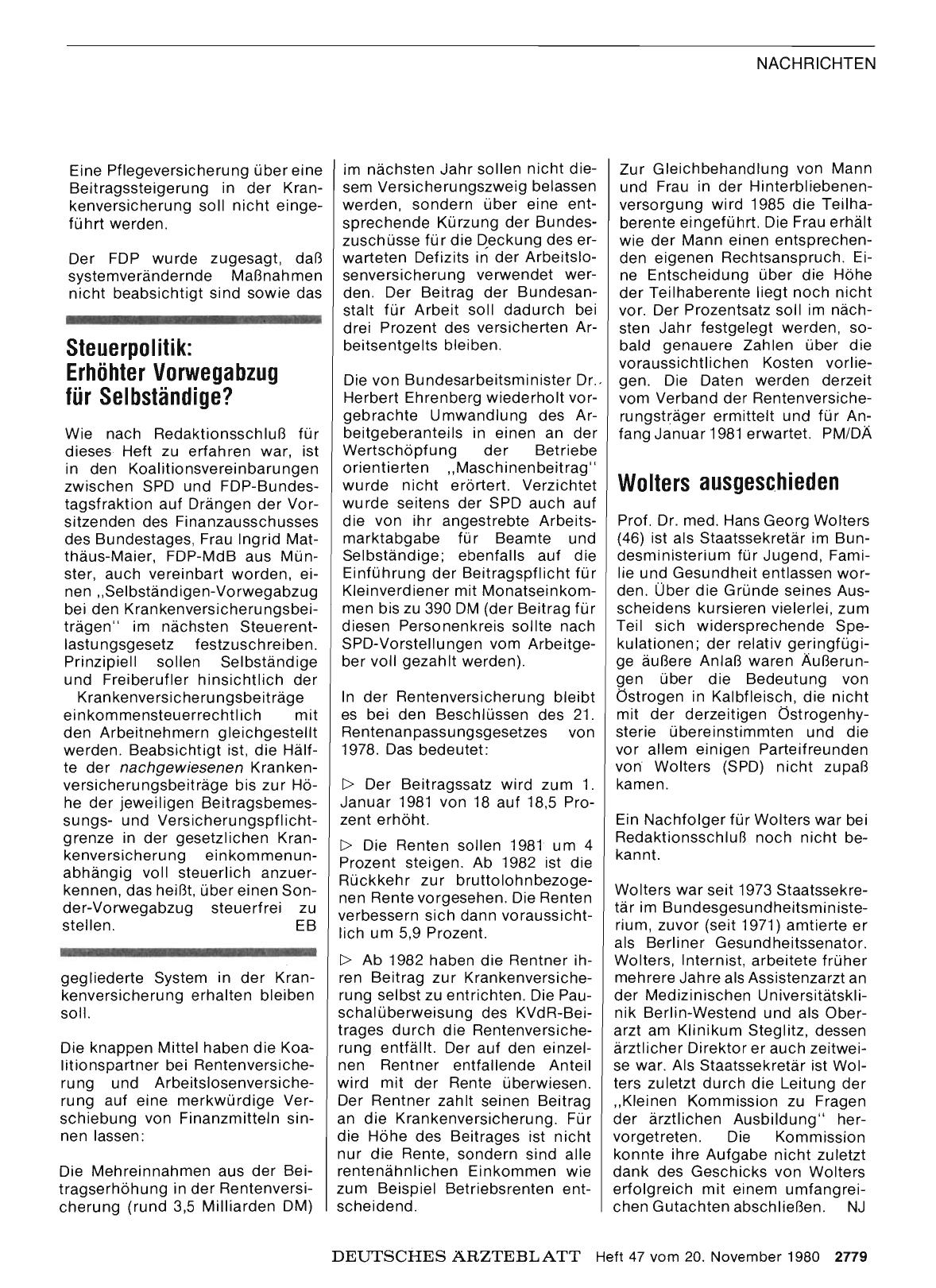 Vorschauseite 1: Steuerpolitik: Erhöhter Vorwegabzug für Selbständige?