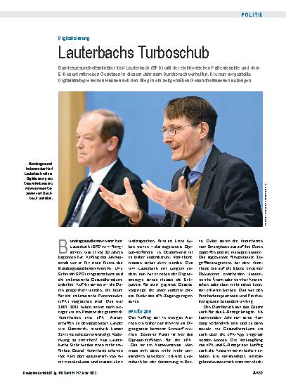 Vorschauseite 1: Digitalisierung: Lauterbachs Turboschub