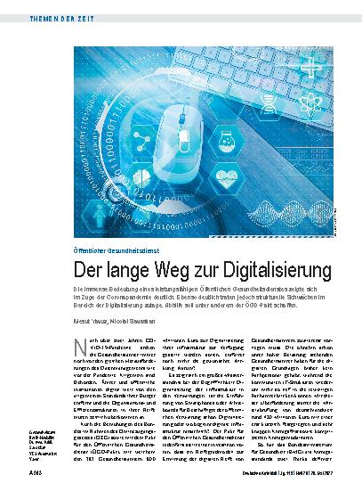Vorschauseite 1: Öffentlicher Gesundheitsdienst: Der lange Weg zur Digitalisierung